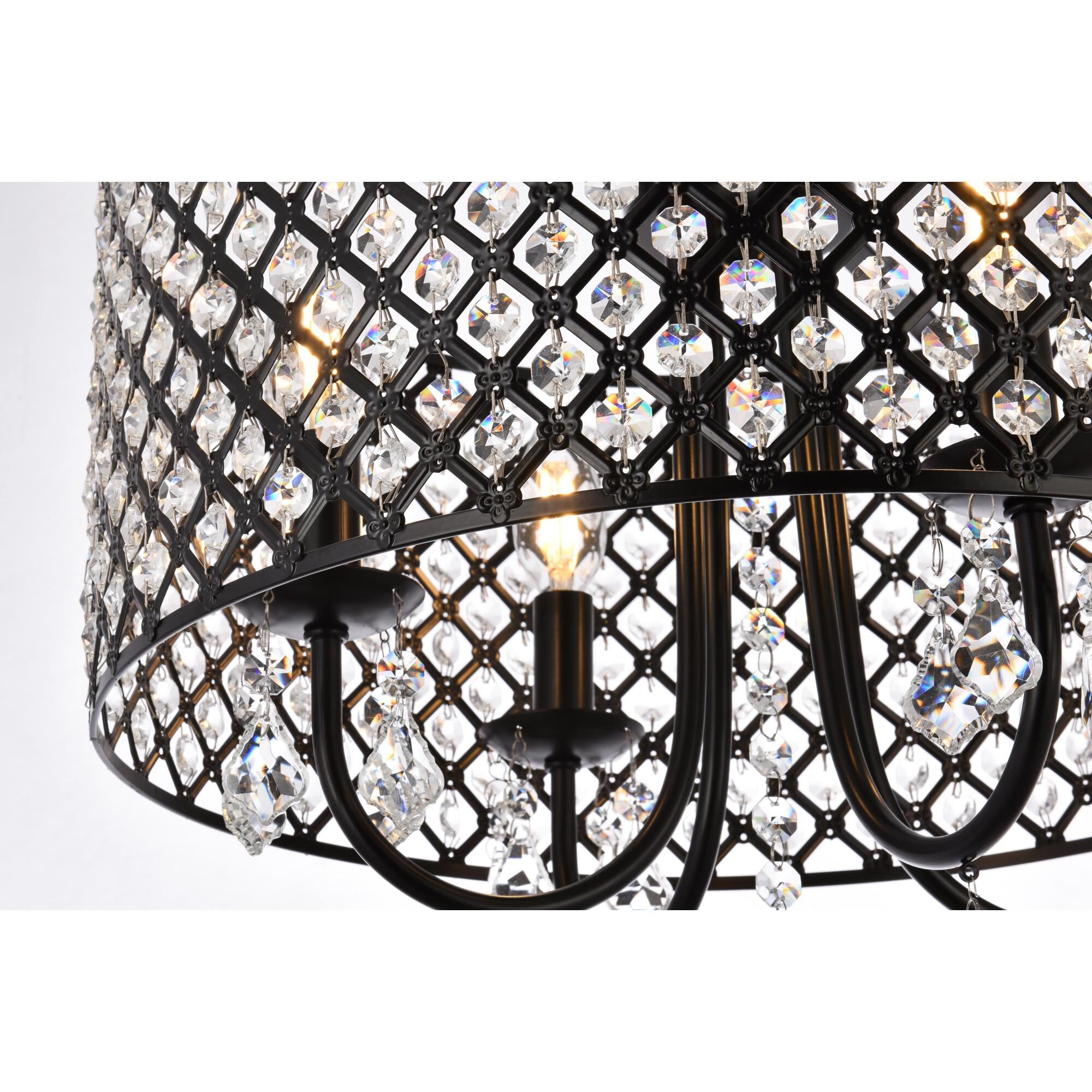 Elise 17 Inch 4 Light Semi Flush Mount by Elegant Lighting