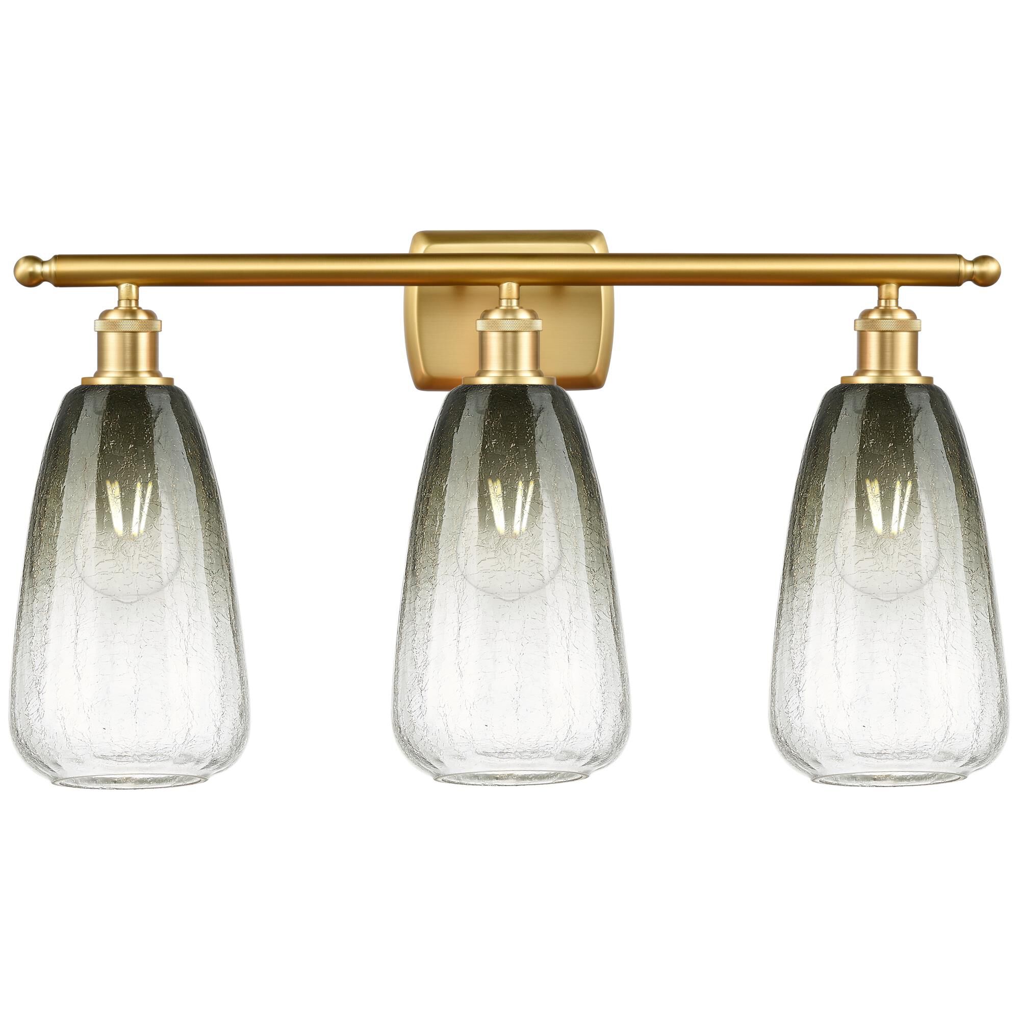 Shown in Satin Gold finish and Slate glass