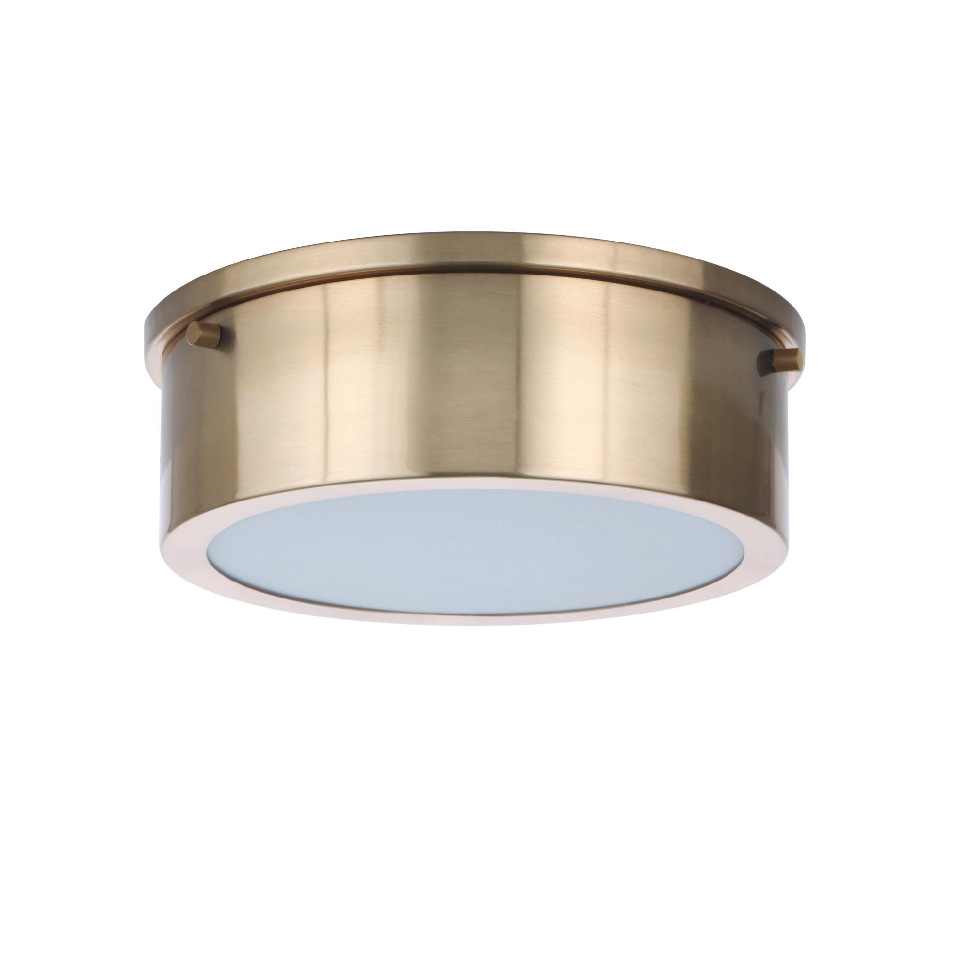 Shown in Satin Brass finish and White glass and Acrylic shade