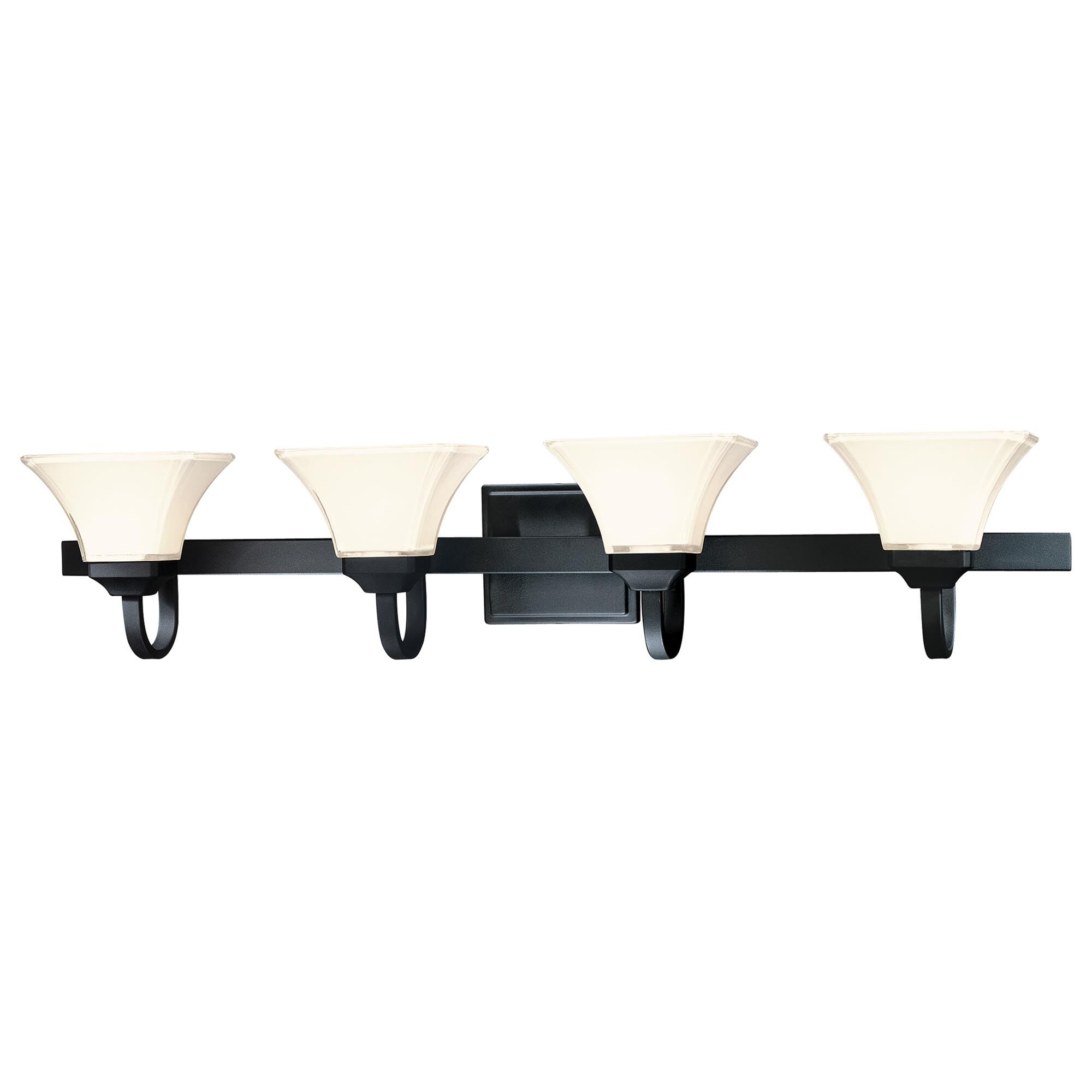 Shown in Black finish and Lamina Blanca glass