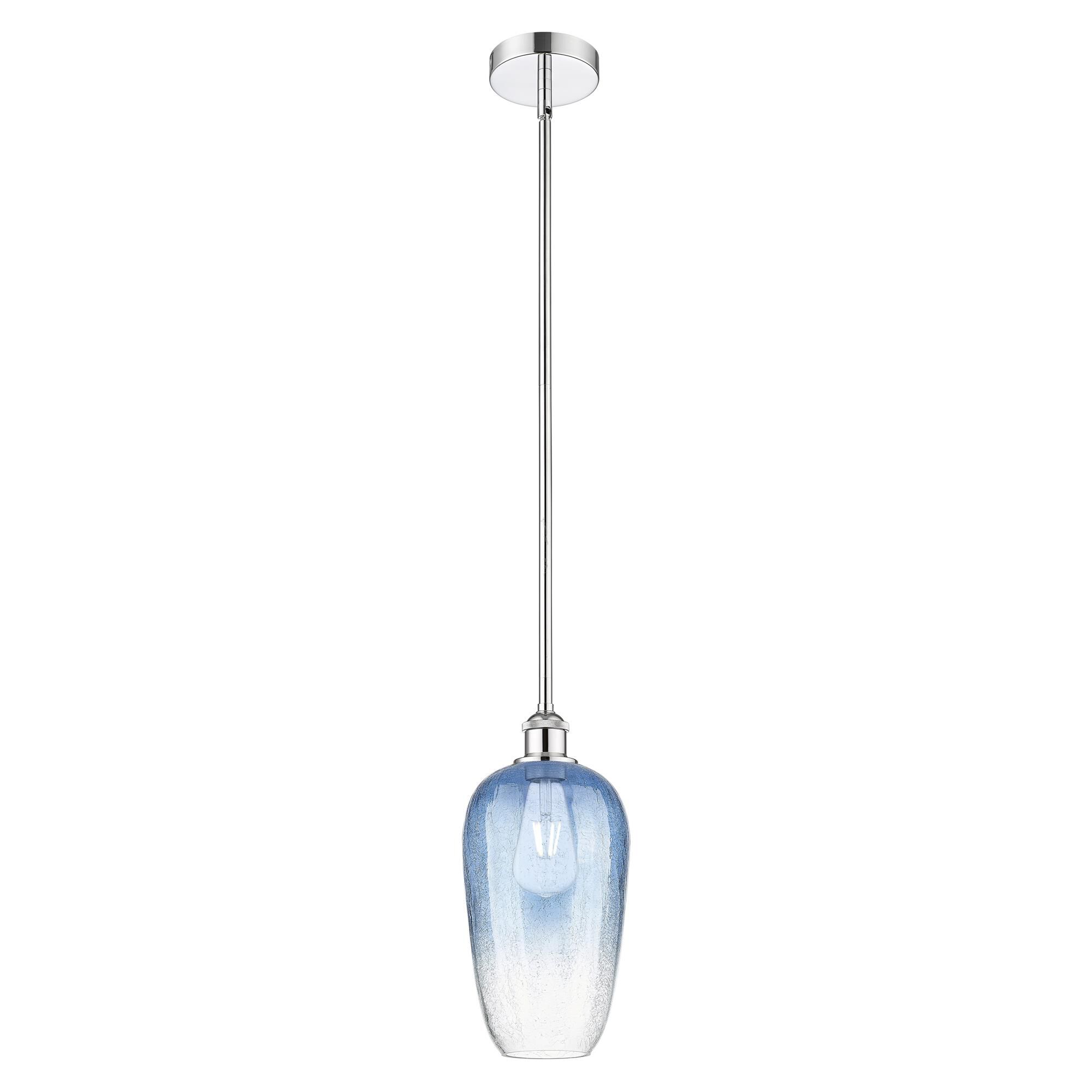 Shown in Polished Chrome finish and Sapphire Blue glass