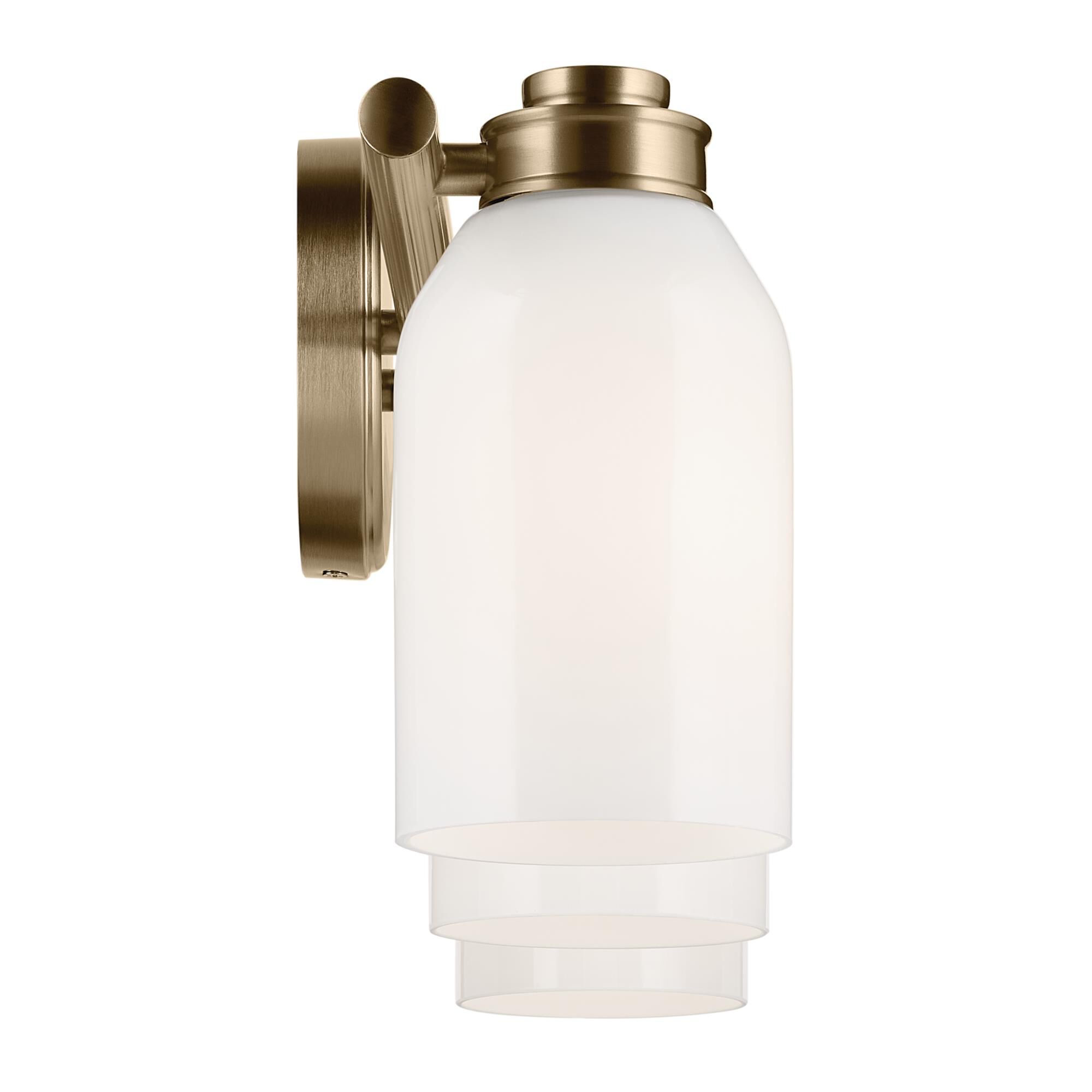 Shown in Champagne Bronze finish and Opal glass
