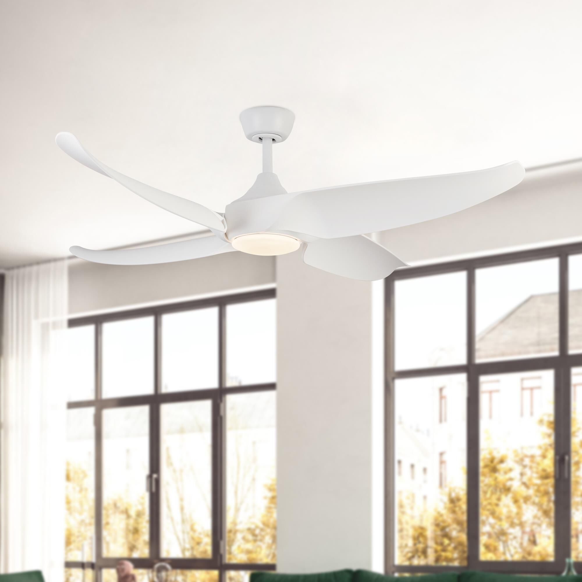 Shown in Matte White finish and Frosted Polymeric Lens glass
