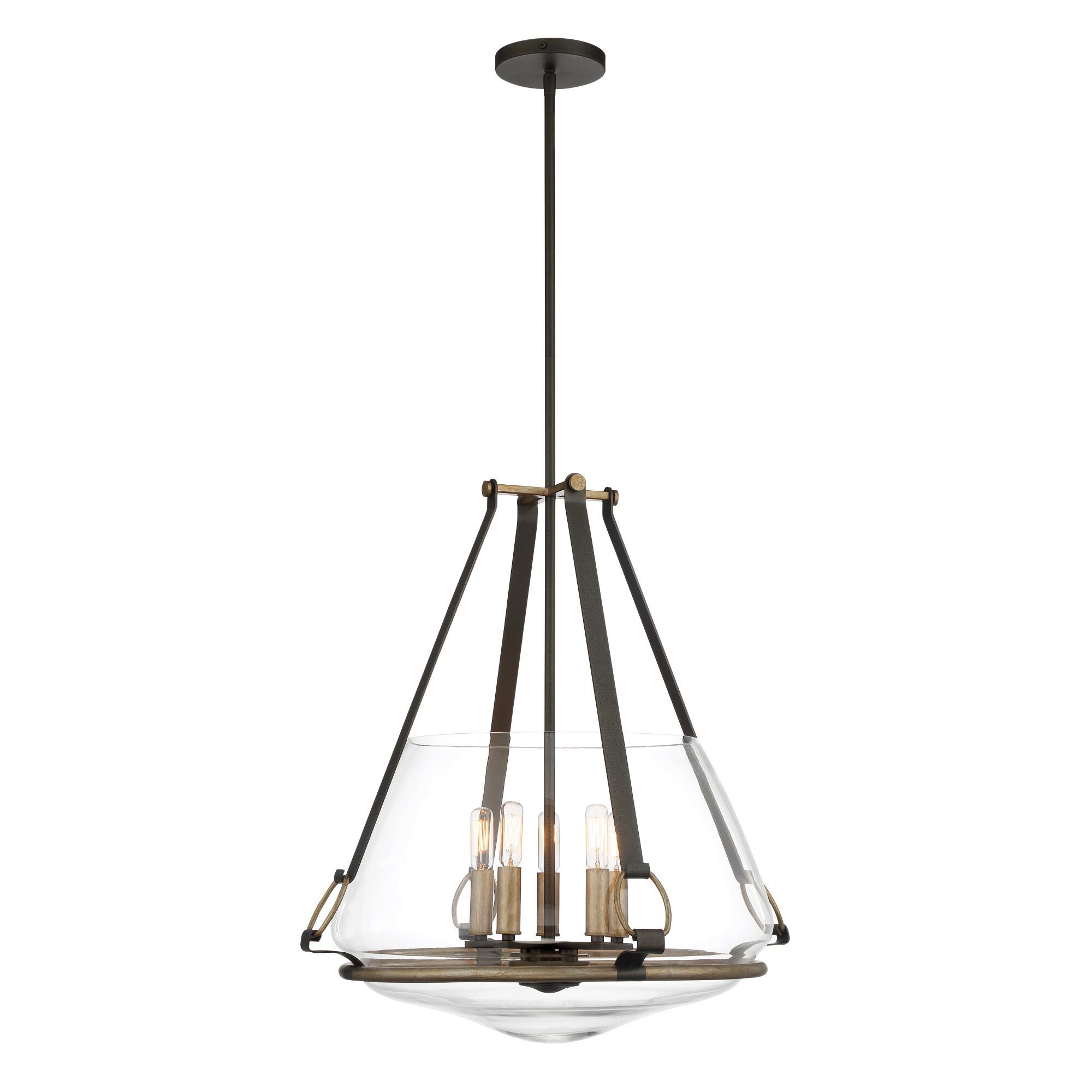 Shown in Smoked Iron W/Aged Gold finish and Clear glass and Clear Glass shade