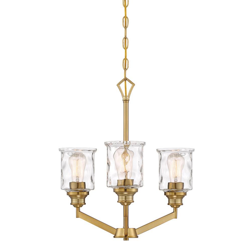 Shown in Brushed Gold finish and Clear Hammered glass and Clear Hammered  Glass shade