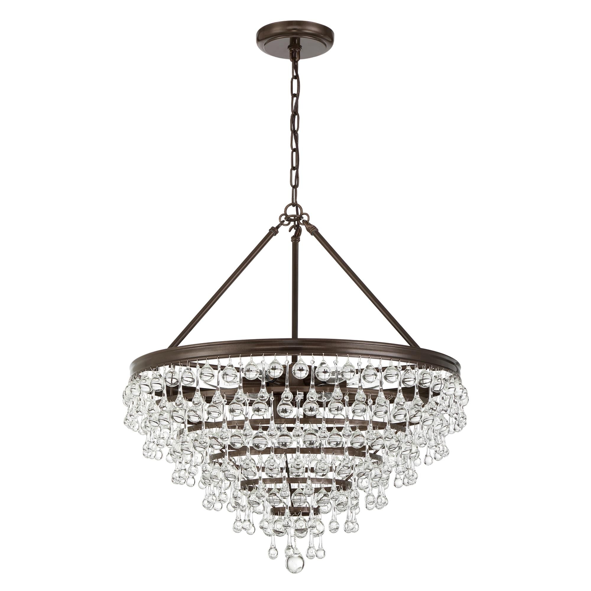 Shown in Vibrant Bronze finish and Clear Glass Drops crystal