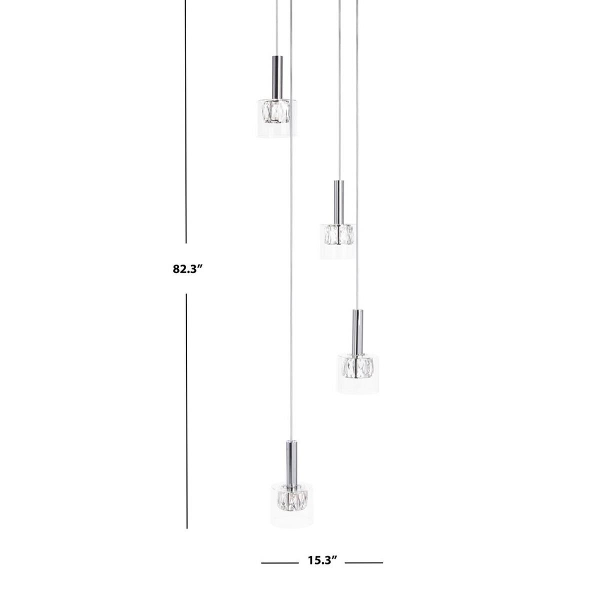 Eban 15 Inch 4 Light LED Multi Light Pendant by Safavieh