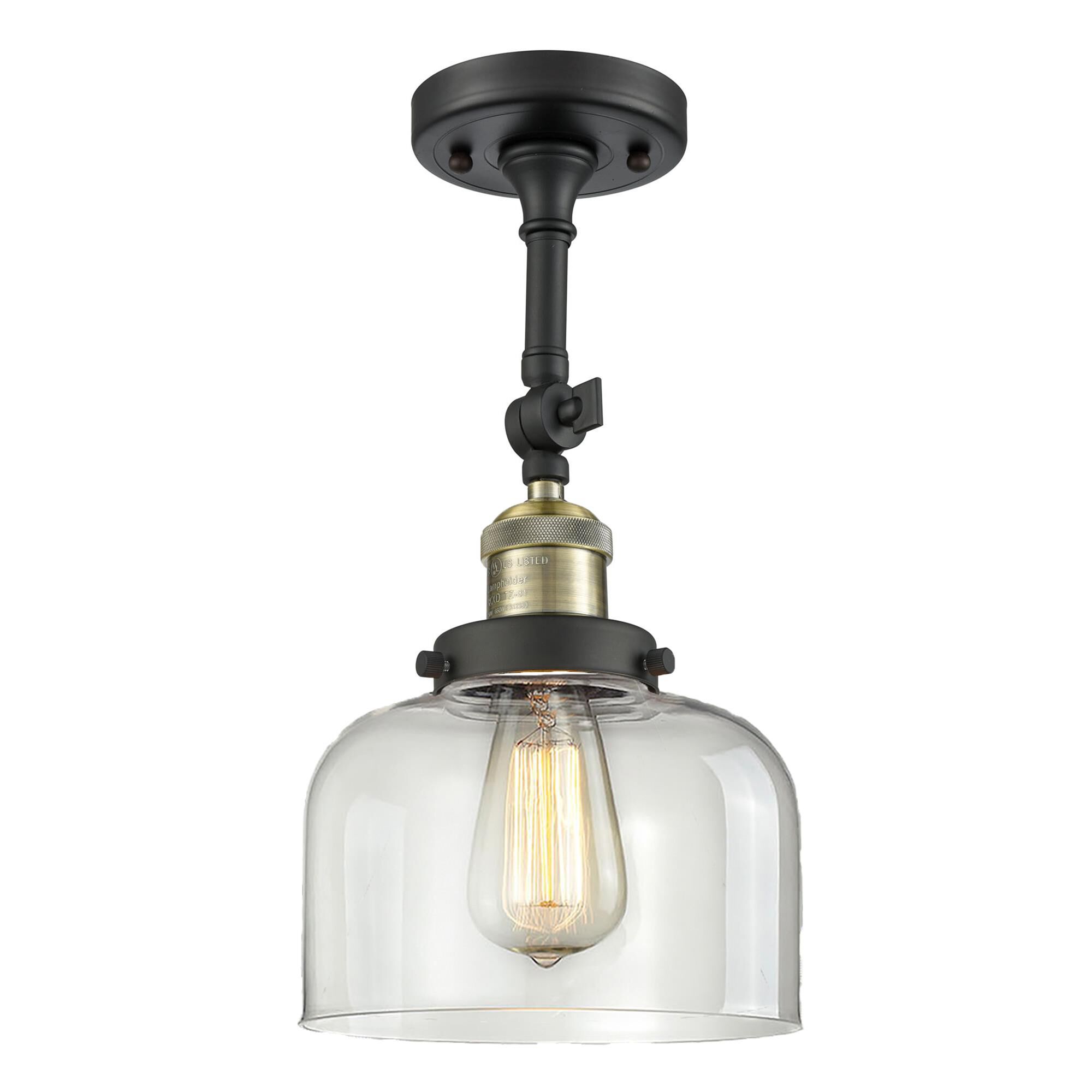 Shown in Black Antique Brass finish and Clear glass