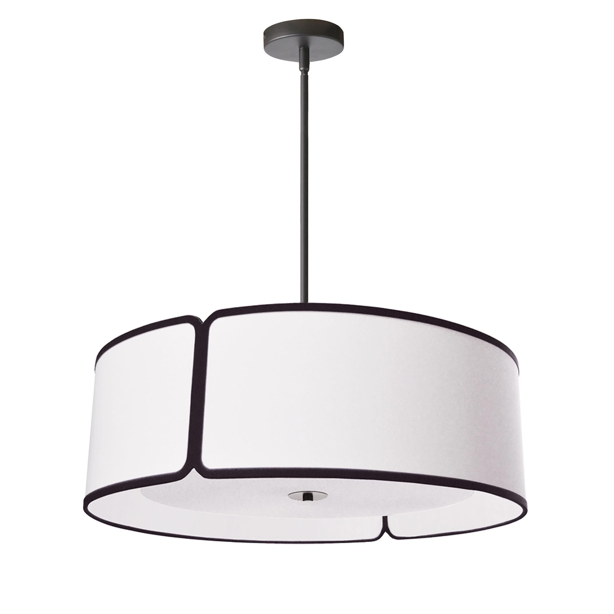 Shown in Matte Black finish and Laminated Fabric - White shade