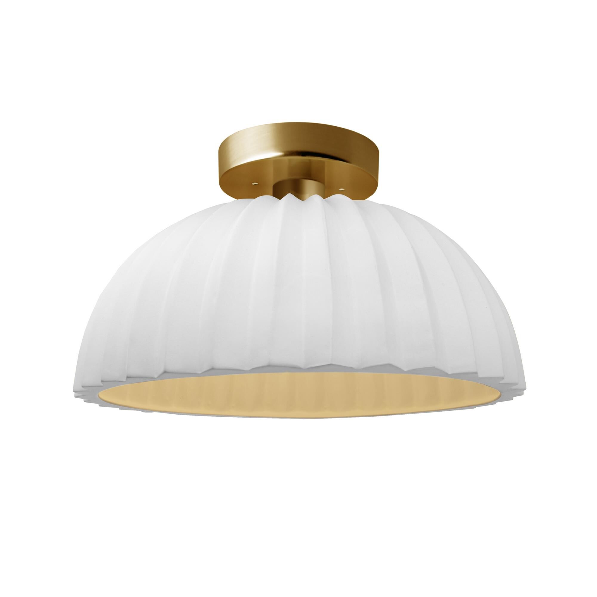 Pleated Dome 13 Inch Semi Flush Mount by Justice Design Group