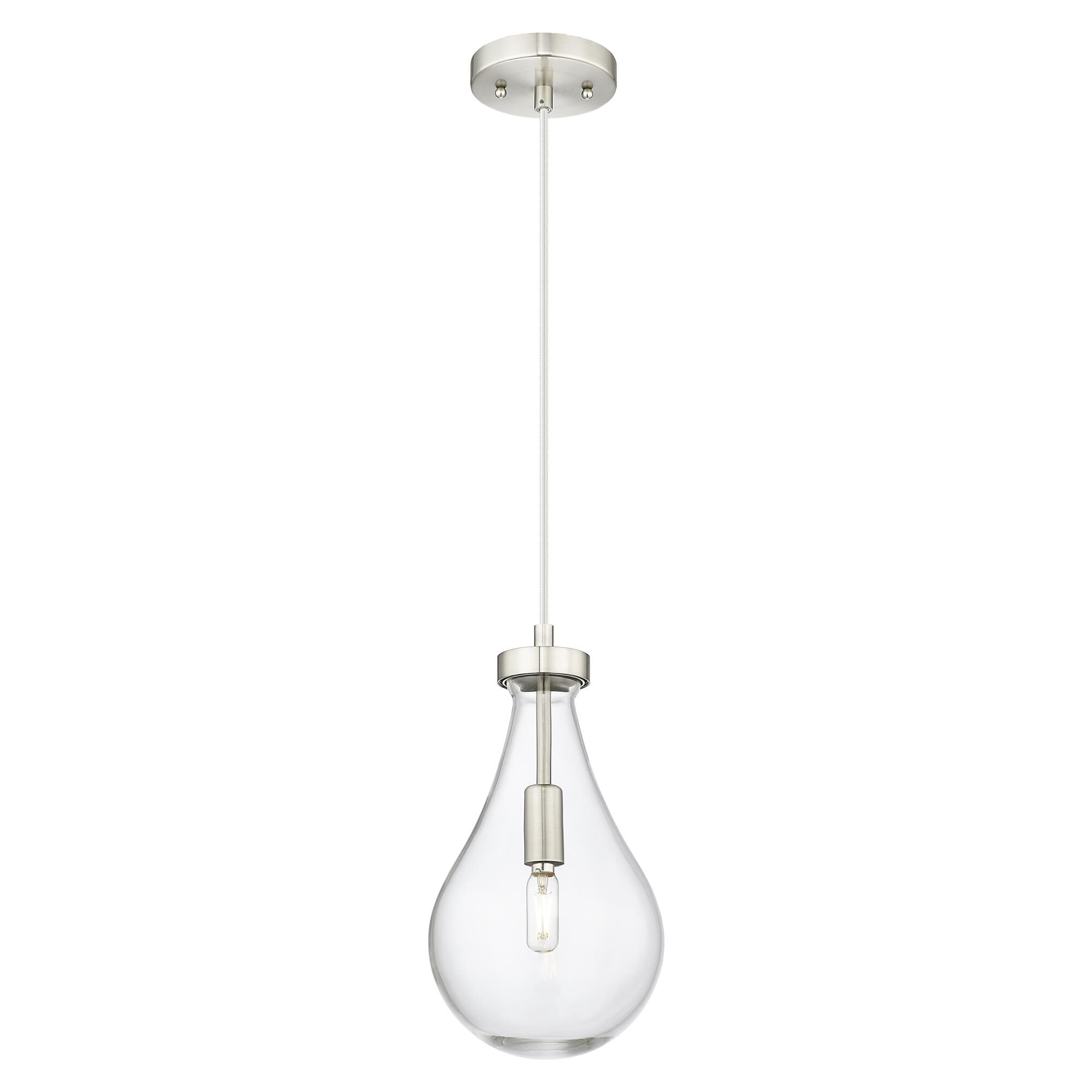 Shown in Satin Nickel finish and Clear glass