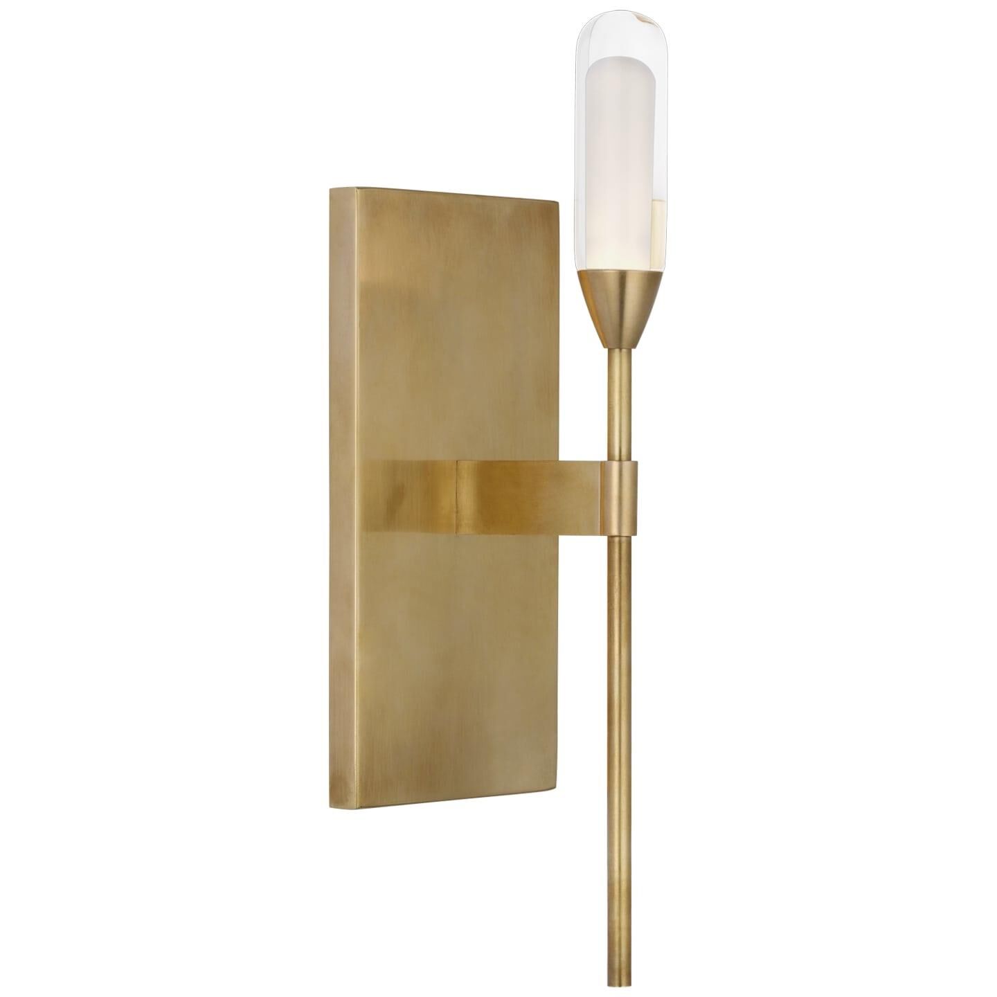 Shown in Natural Brass finish and Clear glass