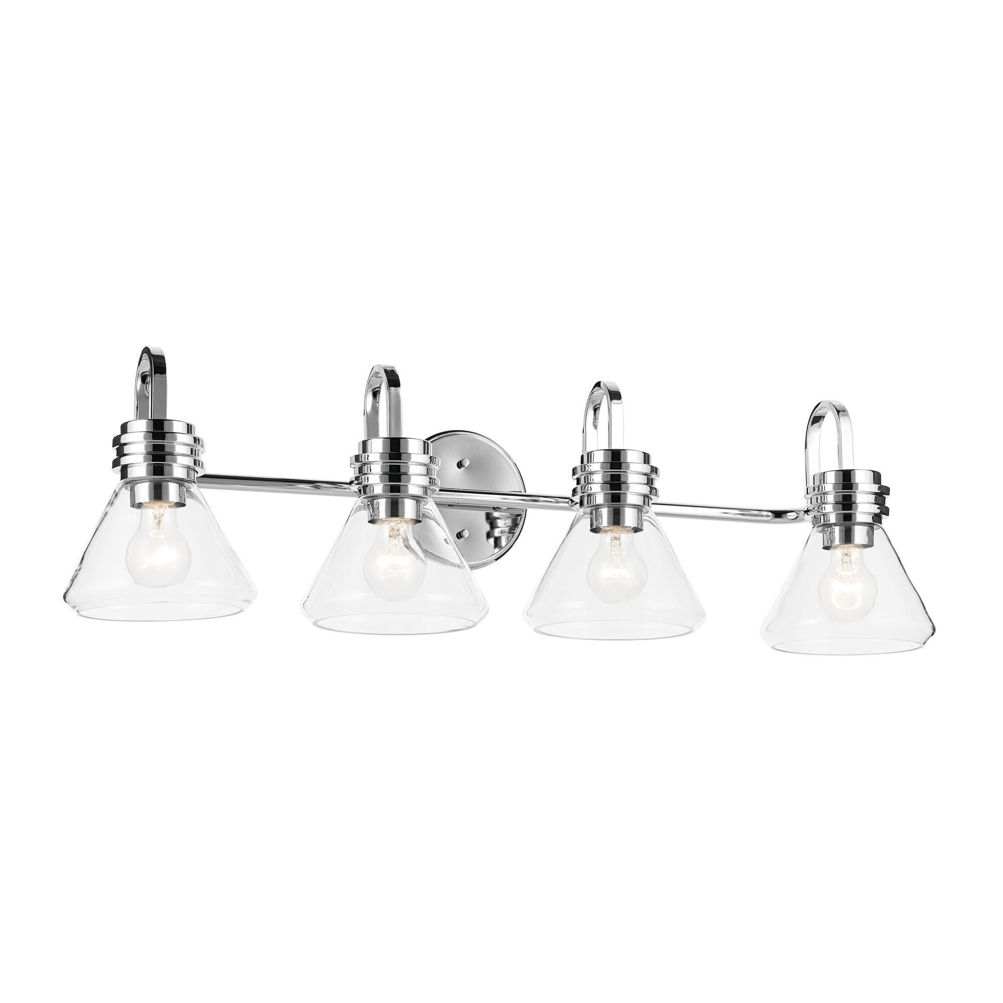 Shown in Chrome finish and Clear glass