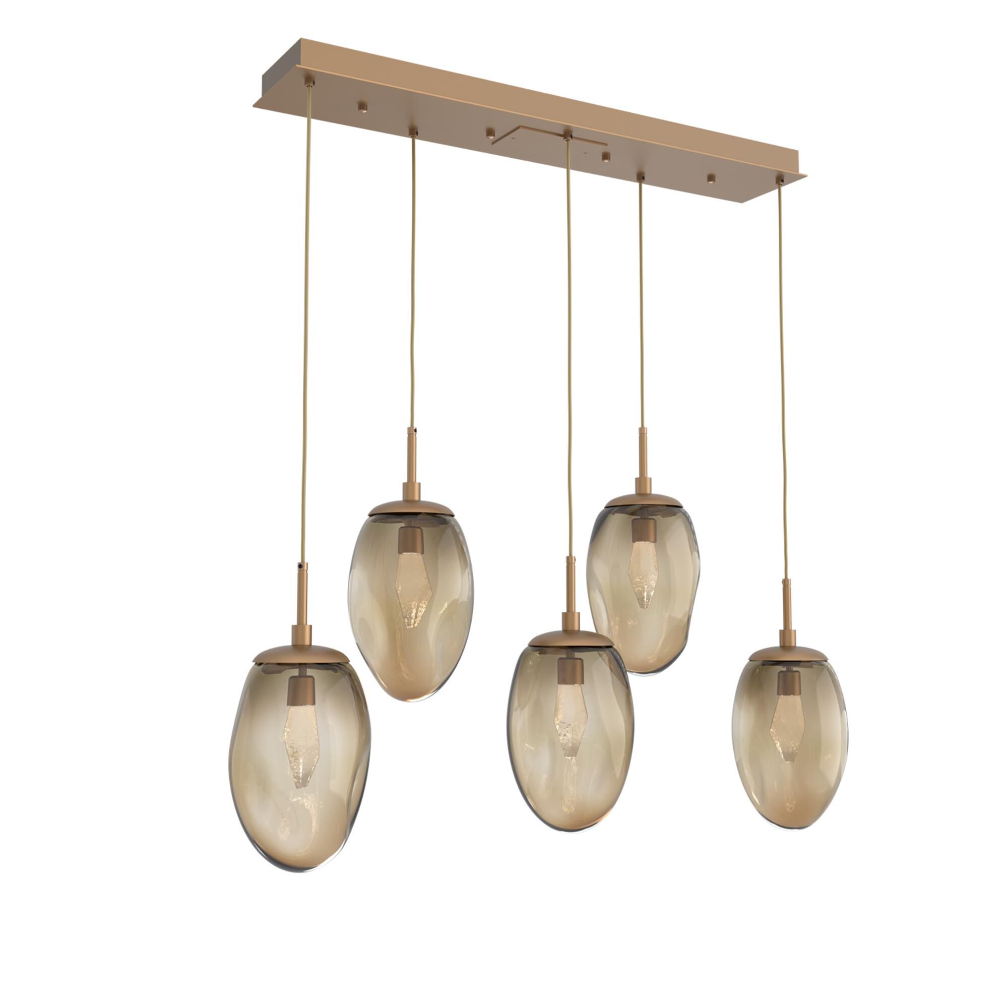Shown in Novel Brass finish and Geo Inner And Bronze Outer glass
