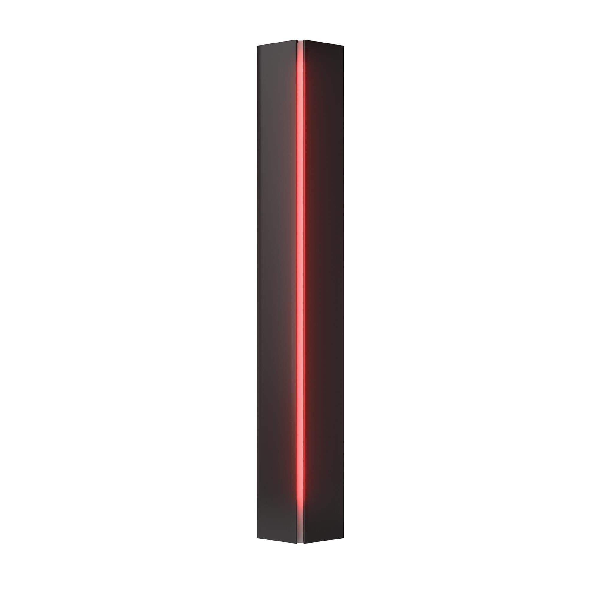 Shown in Black finish and Red  glass