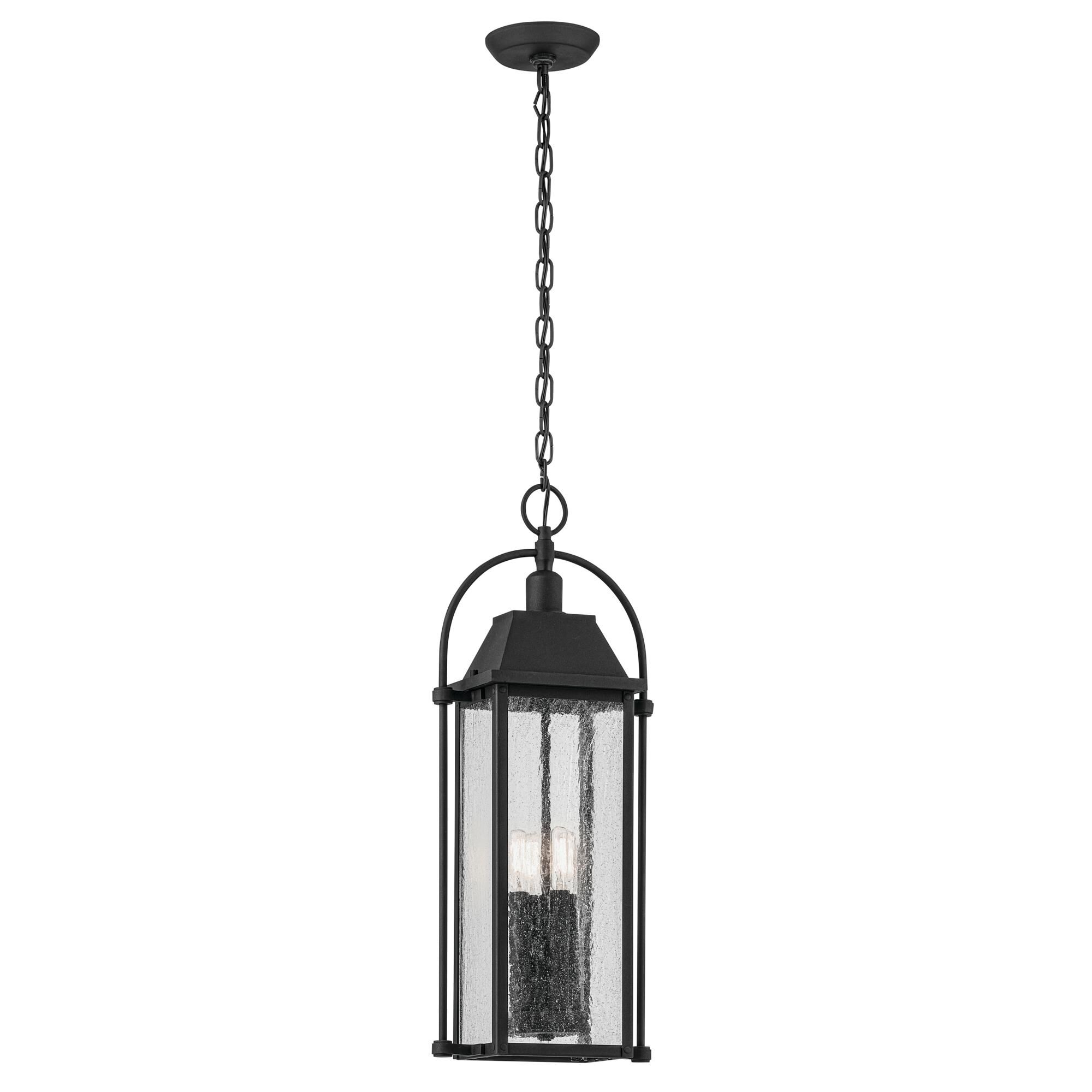 Shown in Textured Black finish and Clear Seeded glass