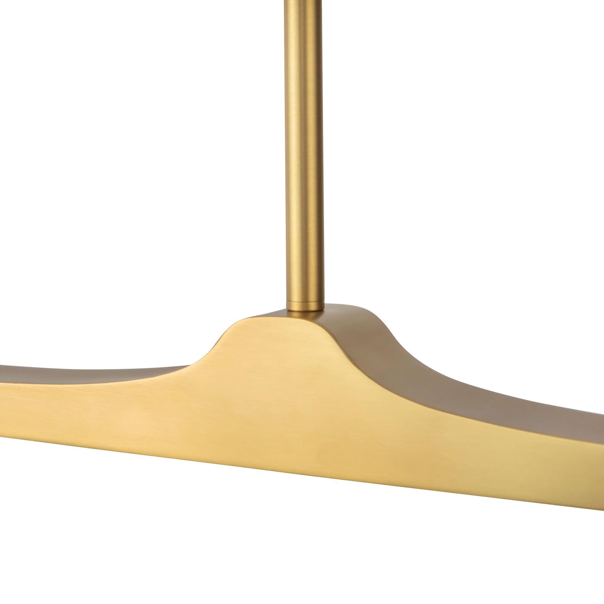 Shown in Brushed Gold finish and Matte Opal glass