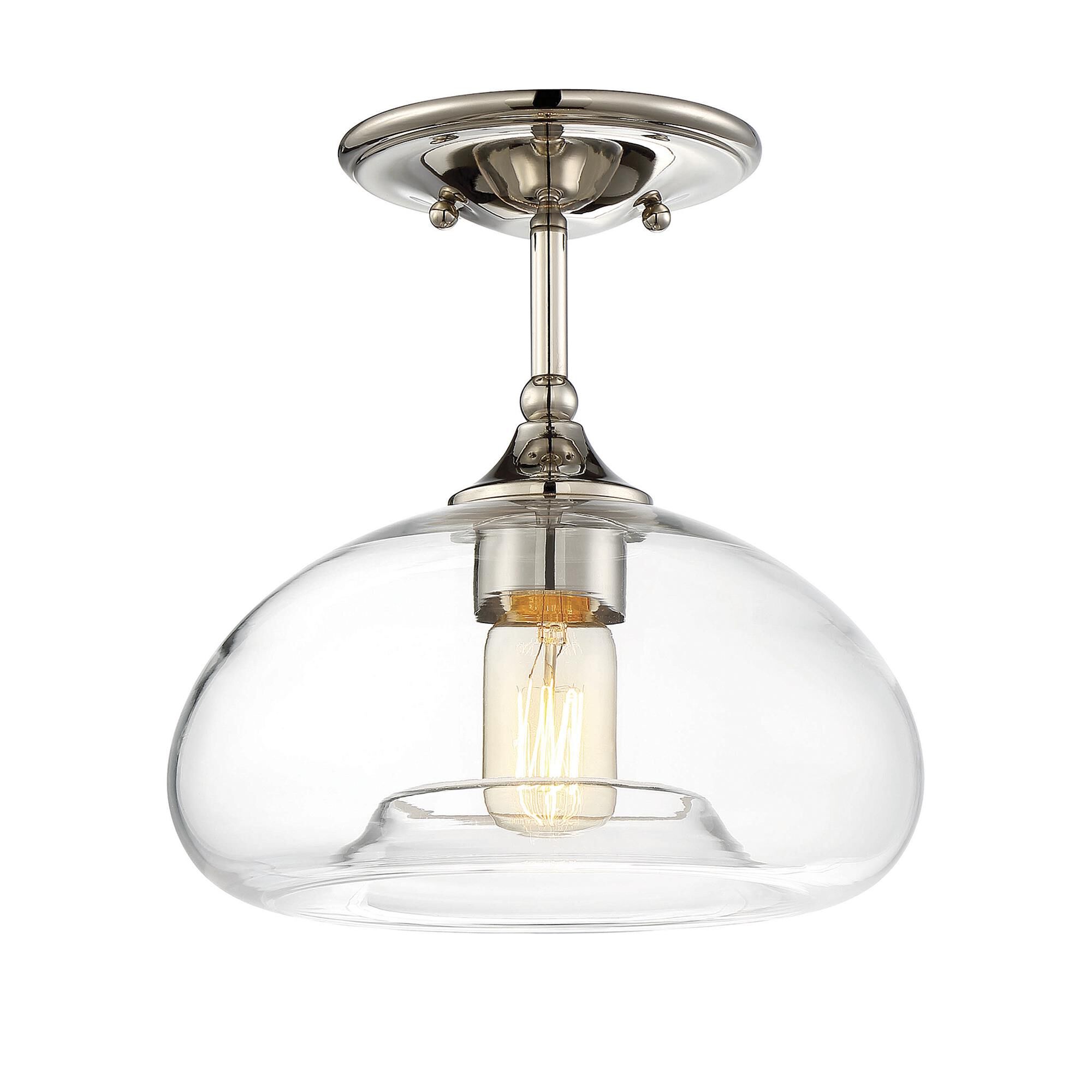 Shown in Polished Nickel finish and Clear glass