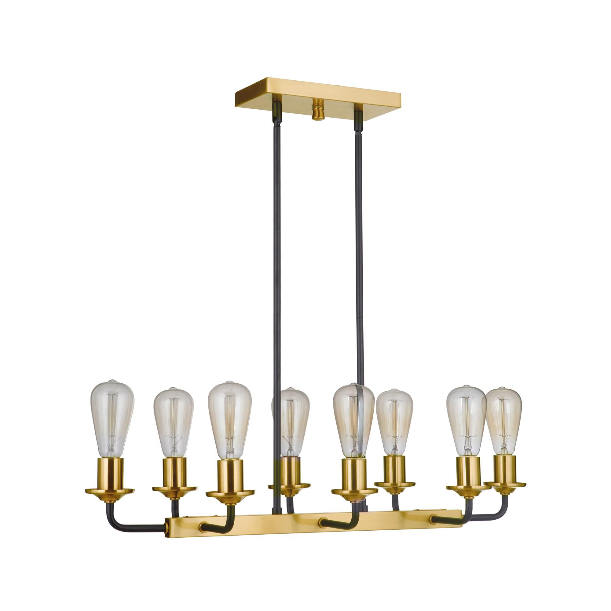 Shown in Flat Black/Satin Brass finish