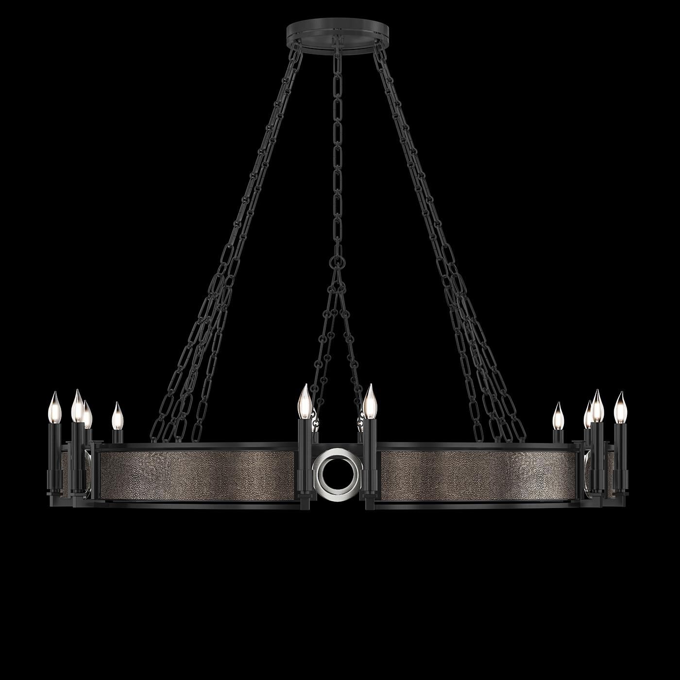Shown in Black Iron and Nickel  finish and Pebble accent