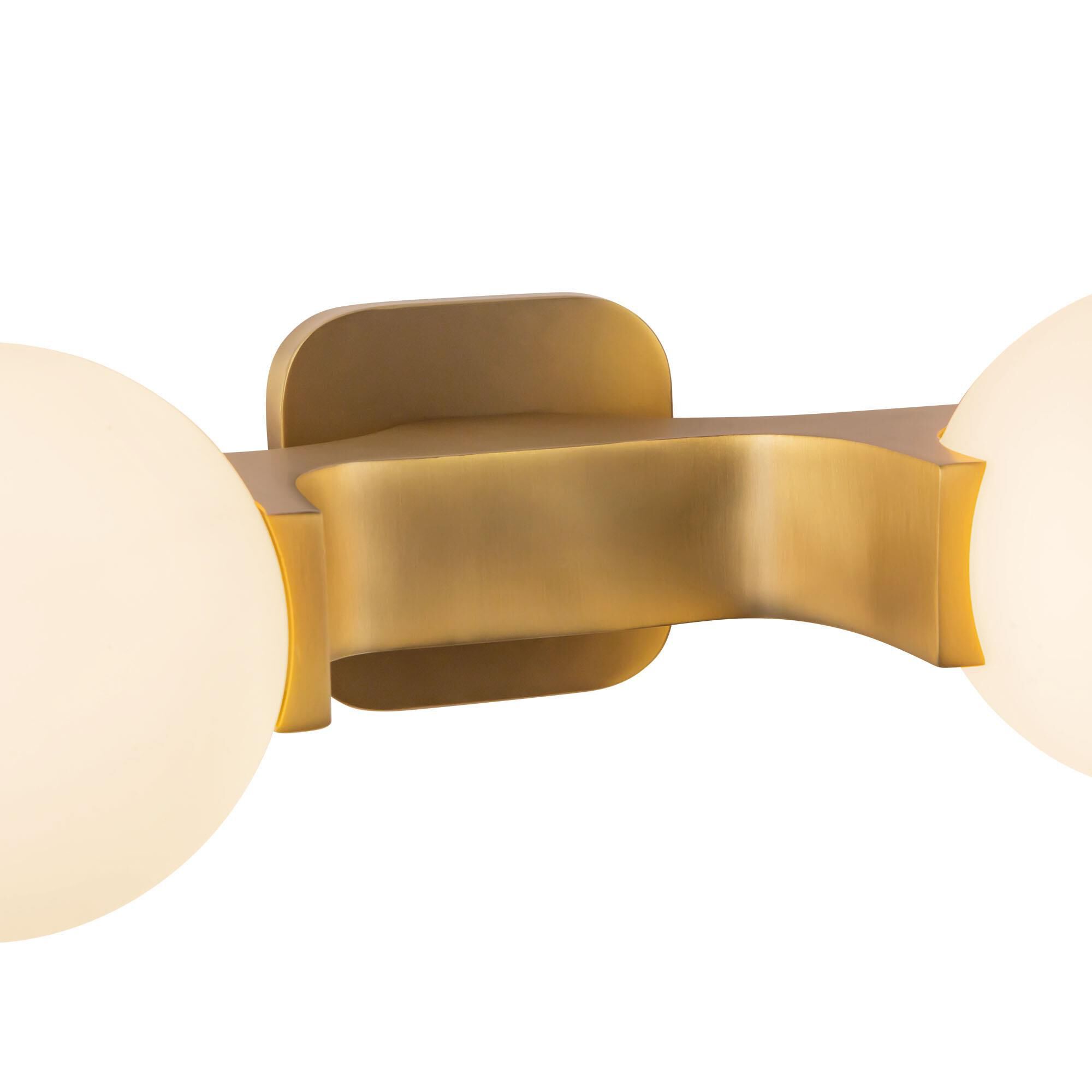 Shown in Brushed Gold finish and Matte Opal glass