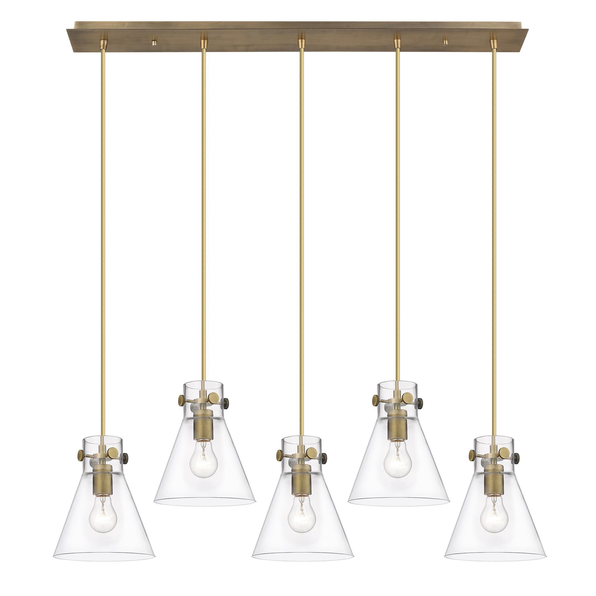 Shown in Brushed Brass finish and Clear glass and Clear Glass shade