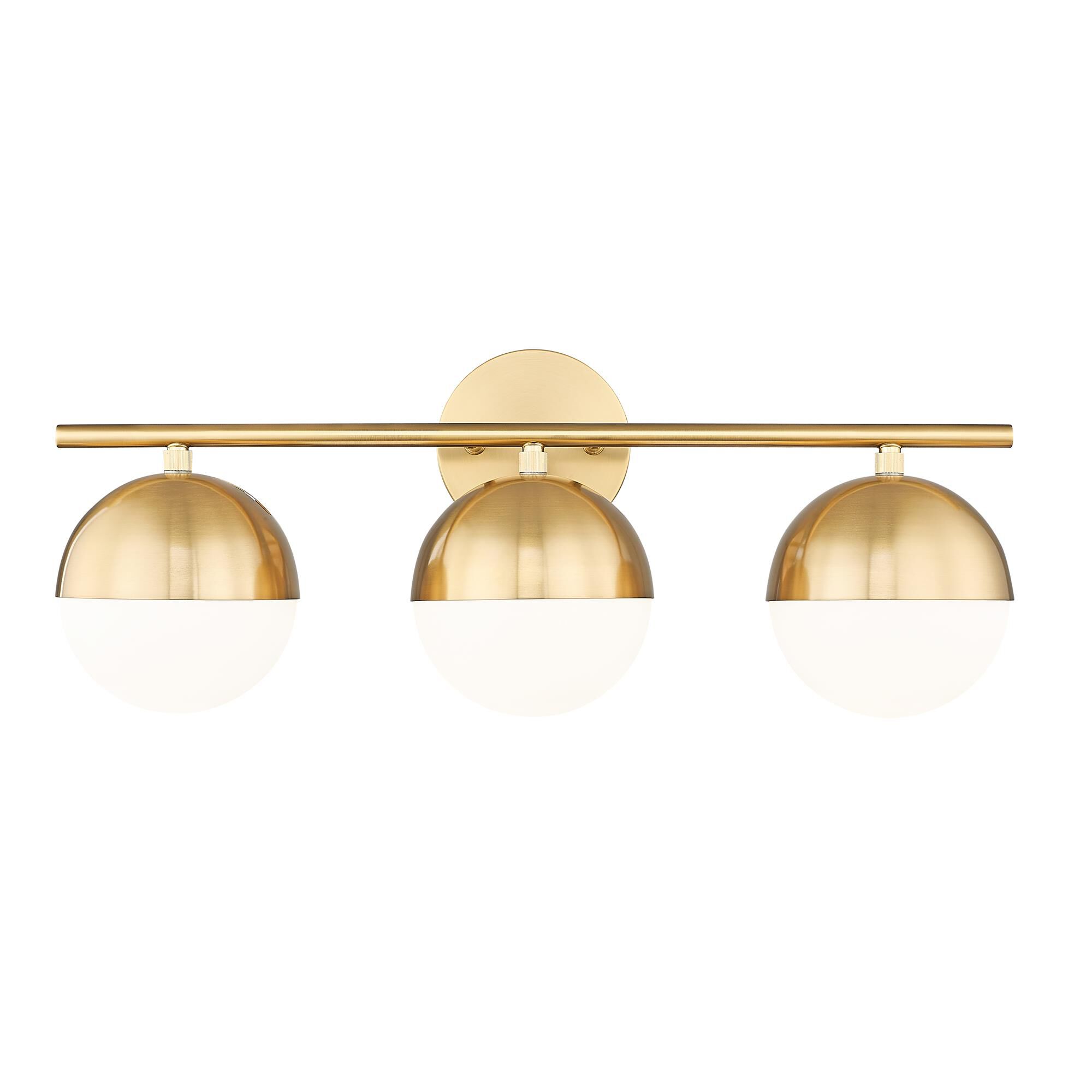 Shown in Modern Gold finish and Matte Opal glass and Matte Opal shade