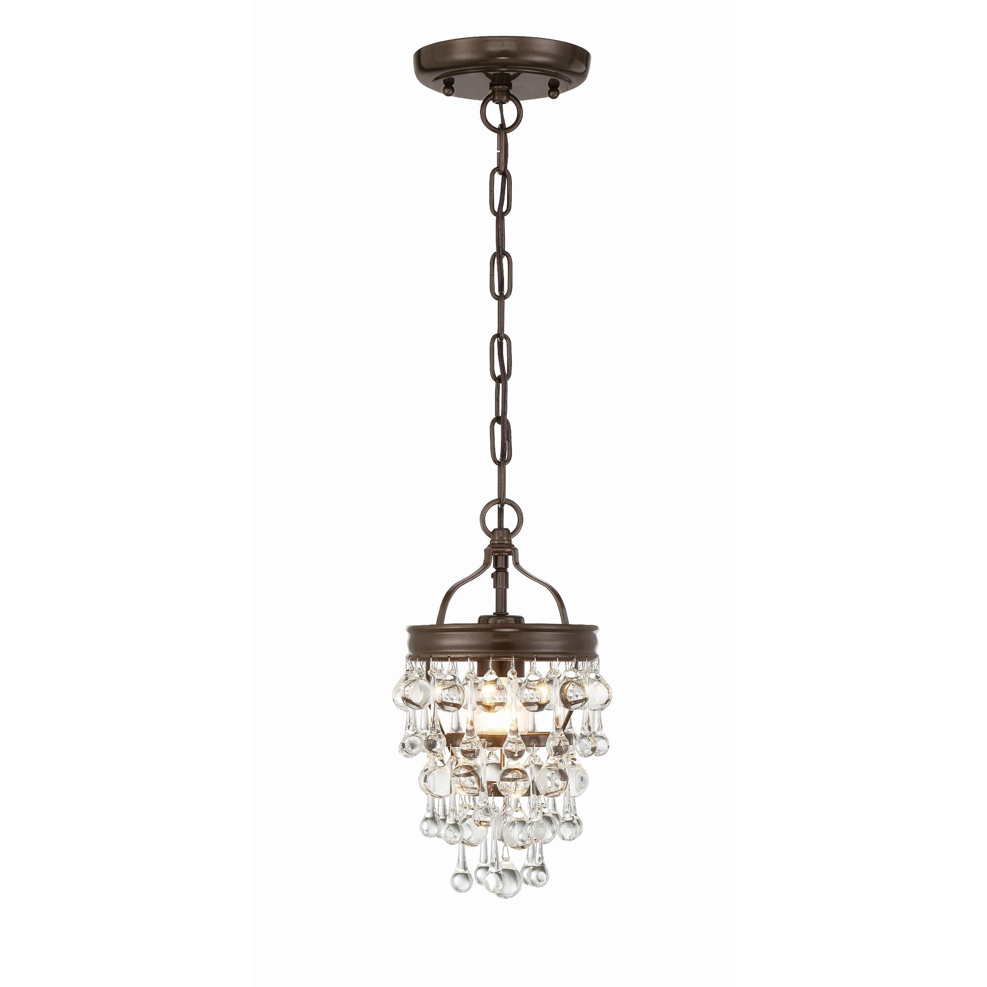 Shown in Vibrant Bronze finish and Clear Glass Drops crystal