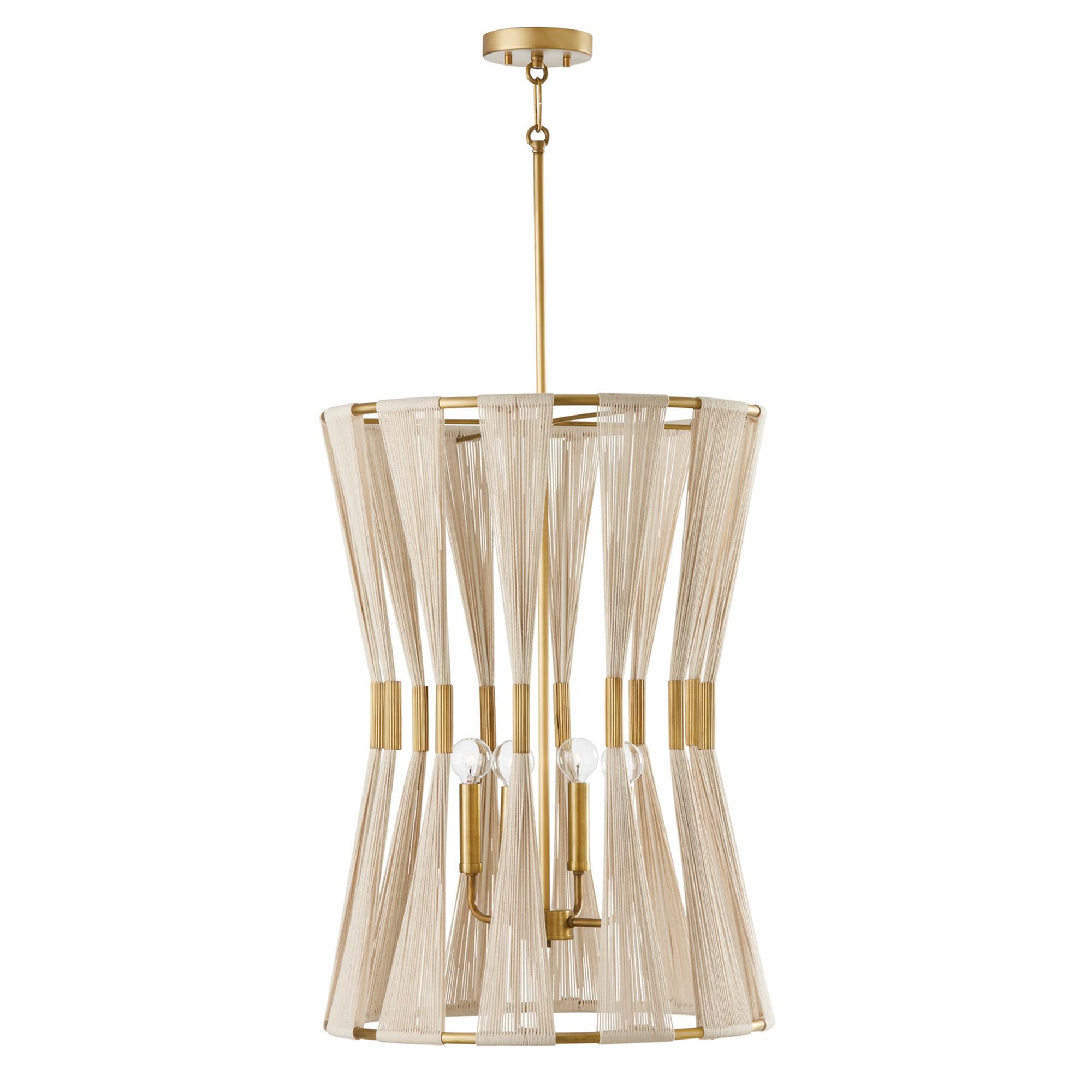 Shown in Bleached Natural Rope And Patinaed Brass finish