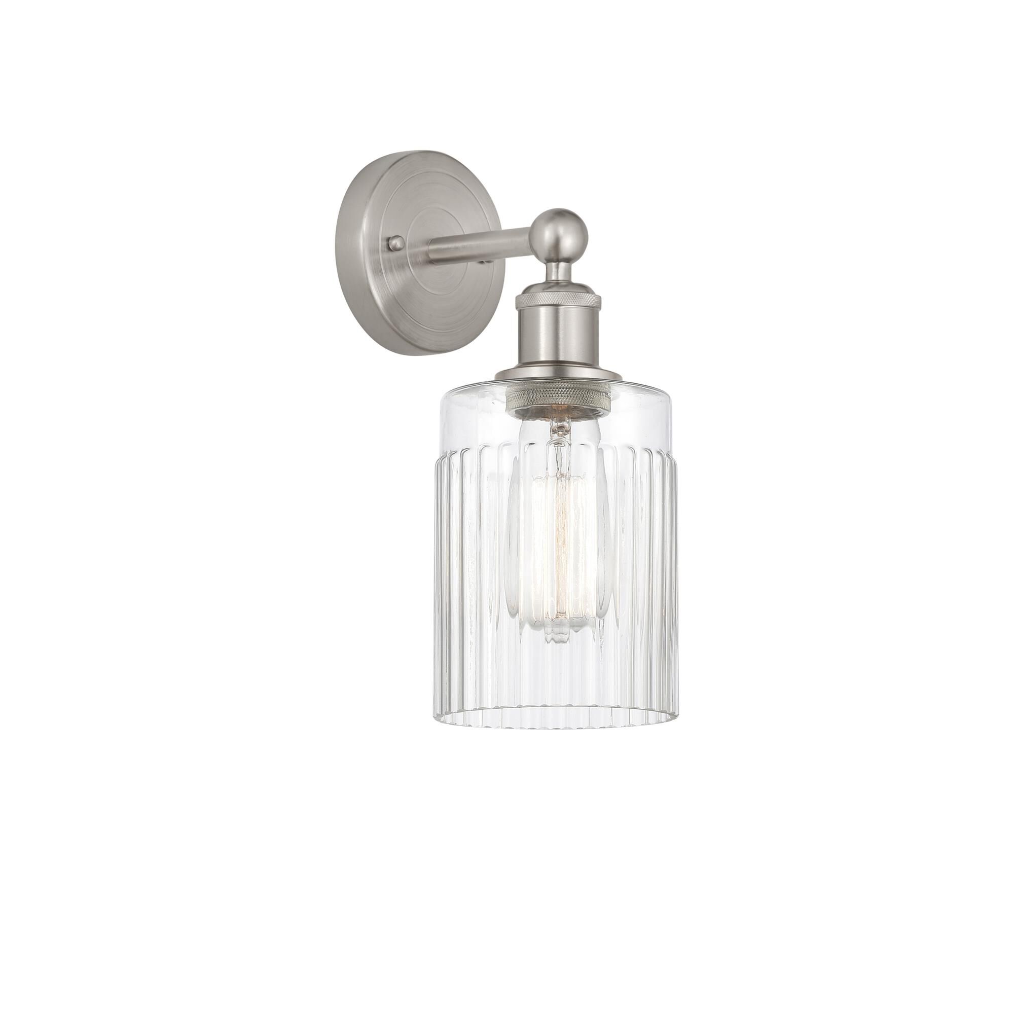 Shown in Brushed Satin Nickel, Clear finish and Clear glass and Clear Glass shade