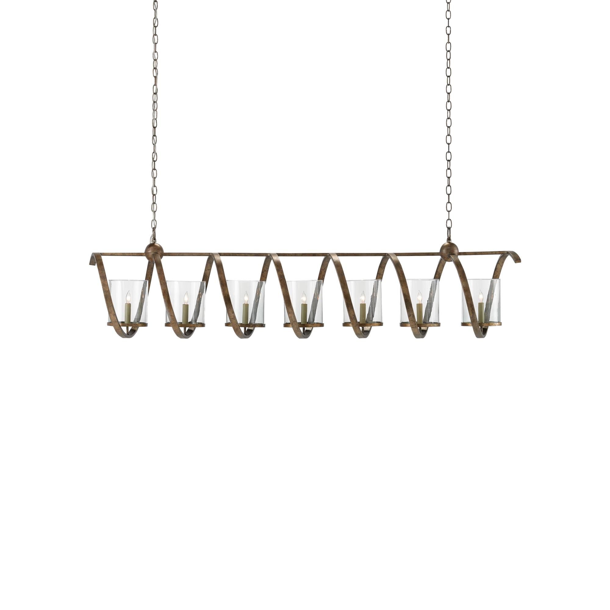 Maximus 64 Inch 7 Light Linear Suspension Light by Currey and Company