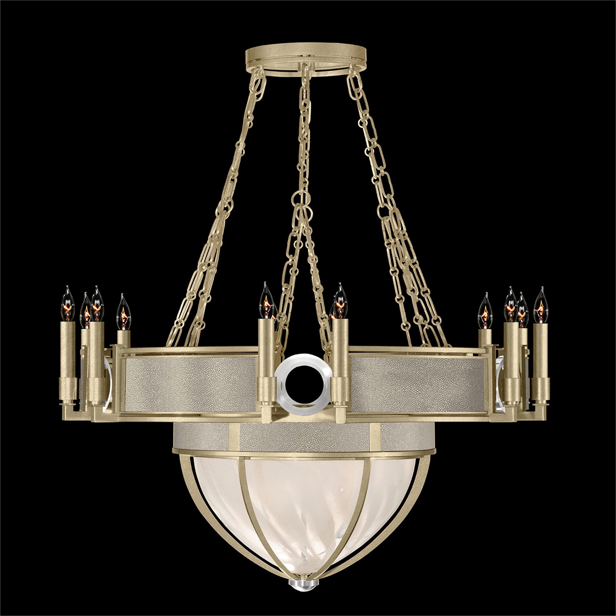 Shown in Soft Gold Leaf and Nickel  finish and Coco accent