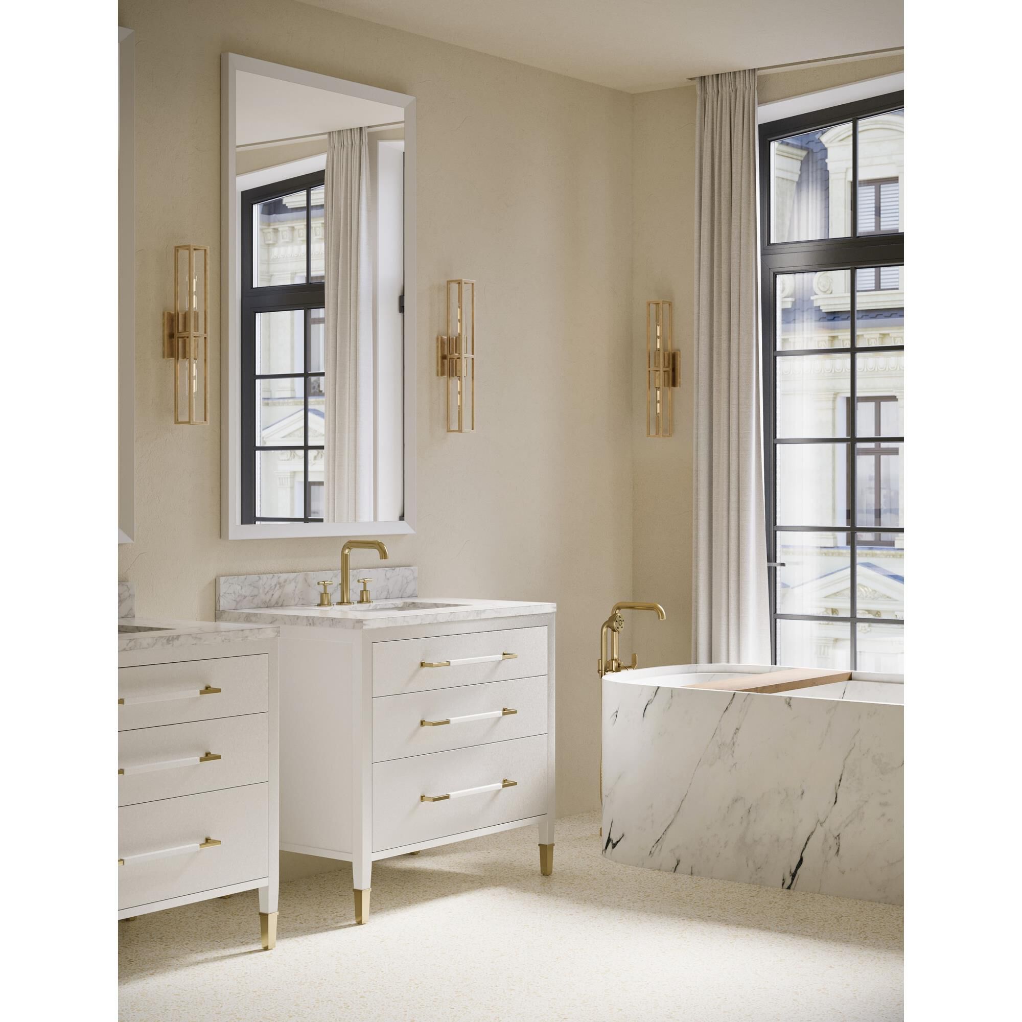 Shown in Acrylic White, Natural, White, Champagne finish