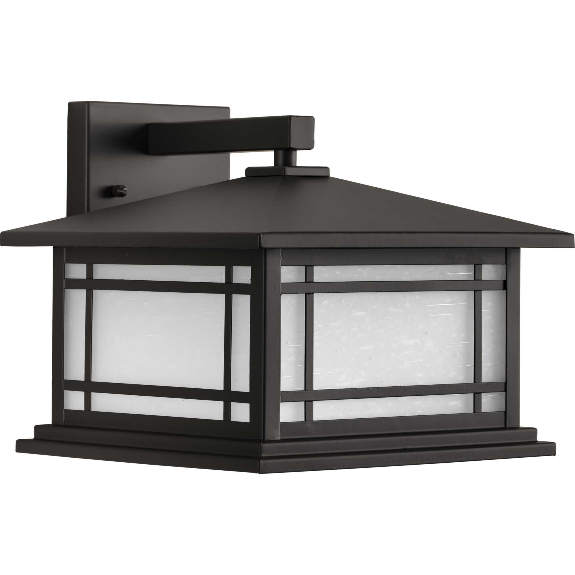 Shown in Antique Bronze finish and Etched Seeded glass