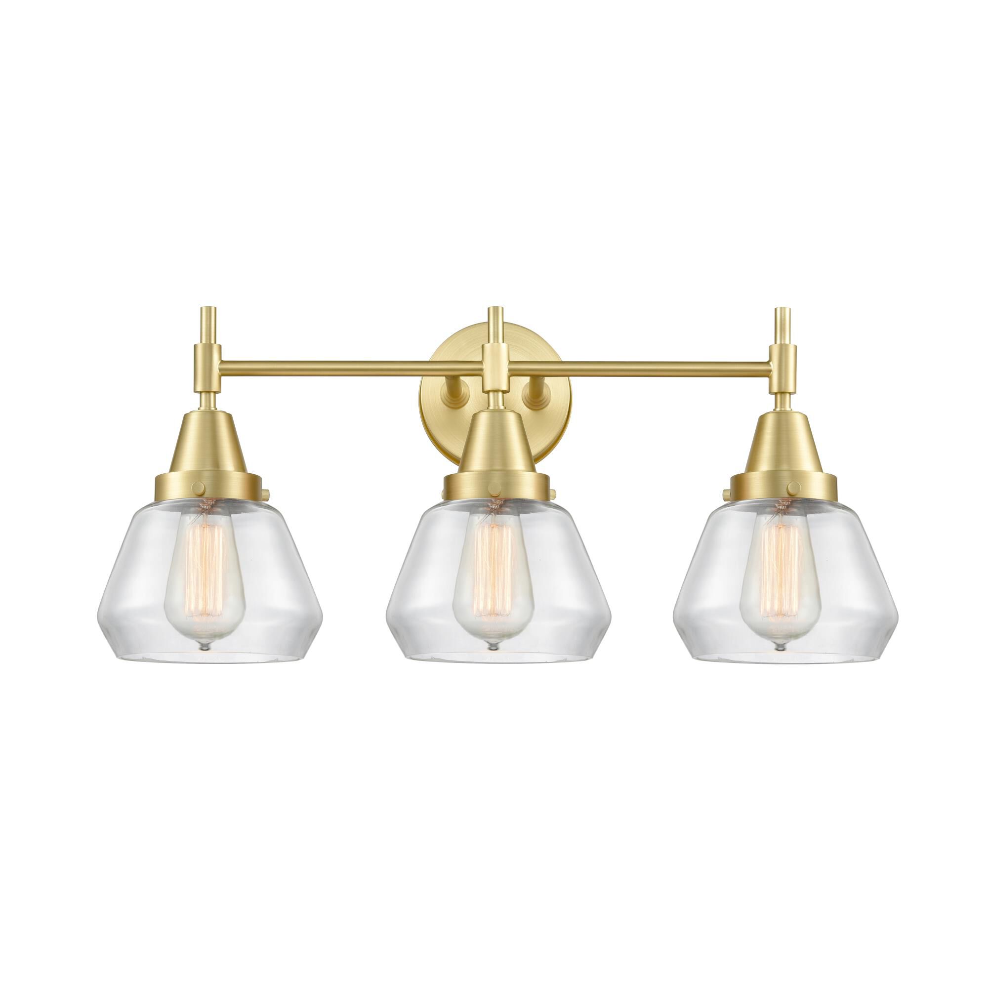 Shown in Satin Brass finish and Clear Large Cone glass