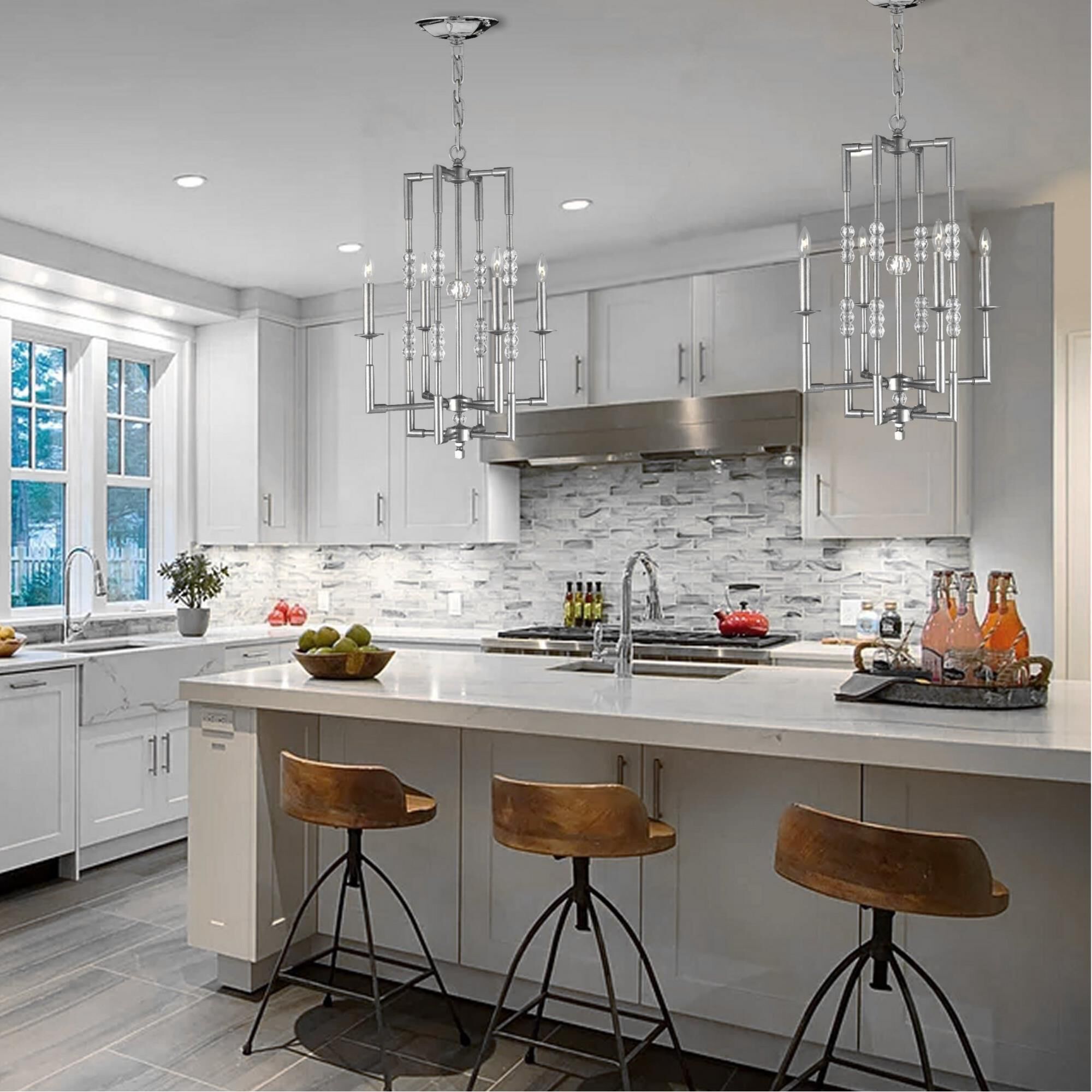 Magro 4 Light Mini Chandelier by American Brass and Crystal