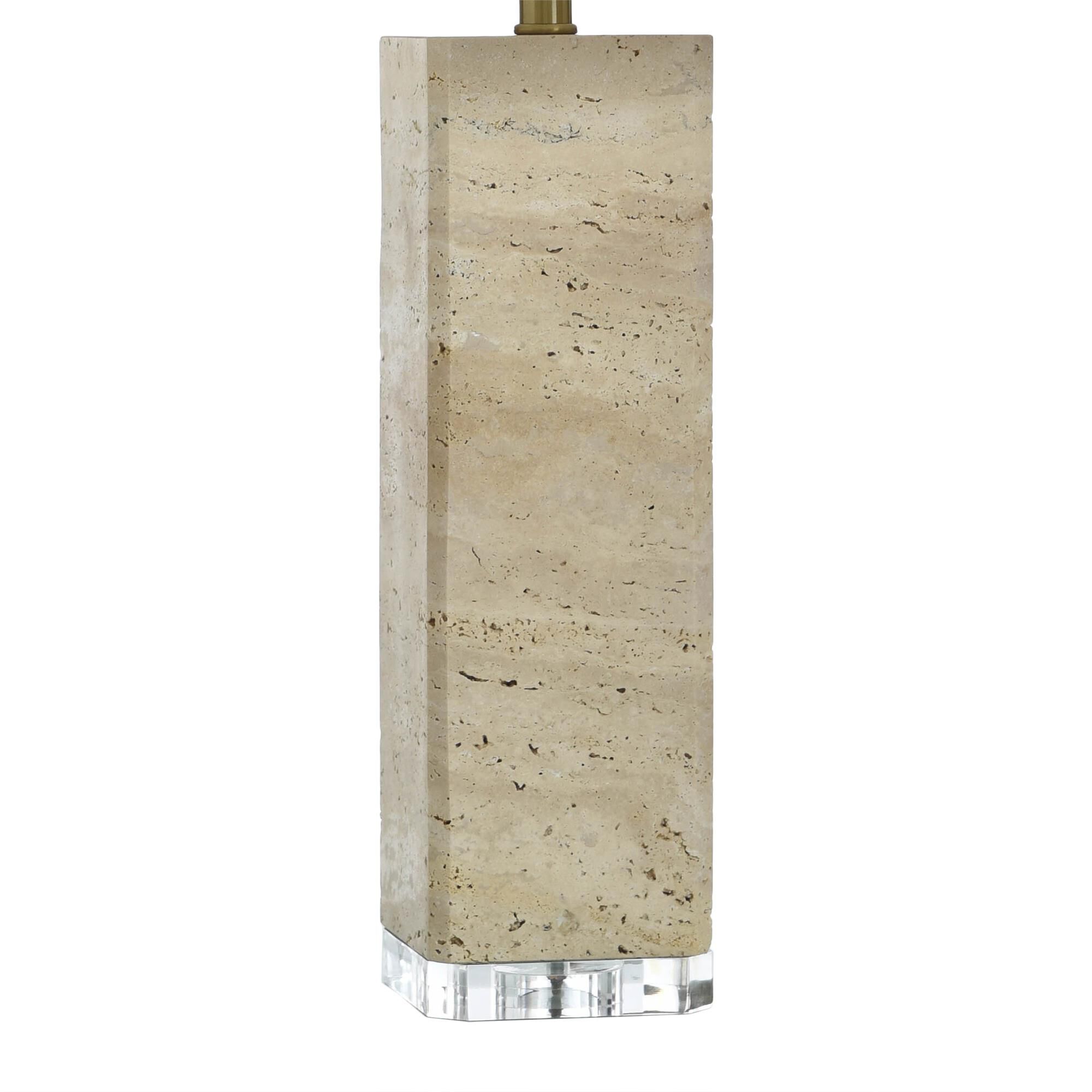 Shown in Travertine Beige finish and Tan shade