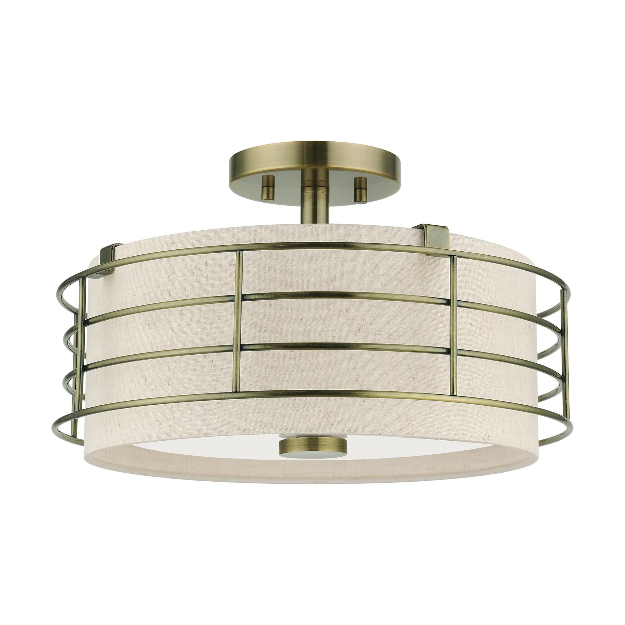 Blanchard 15 Inch 3 Light Semi Flush Mount by Livex Lighting