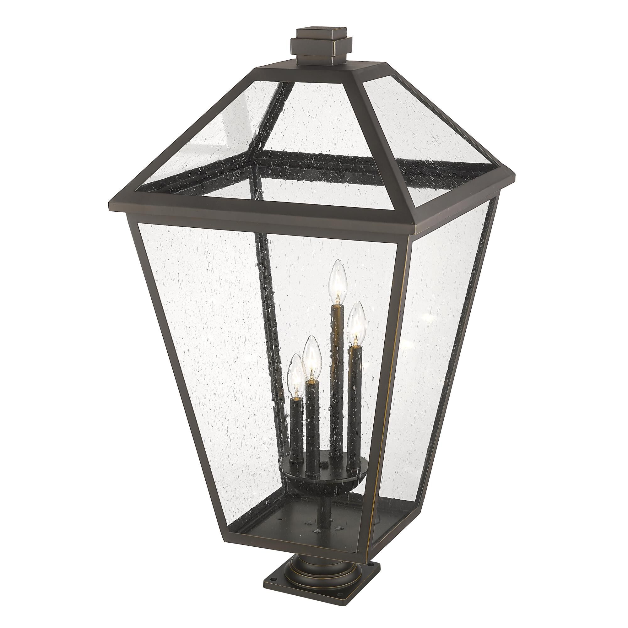 Shown in Oil Rubbed Bronze finish and Glass shade