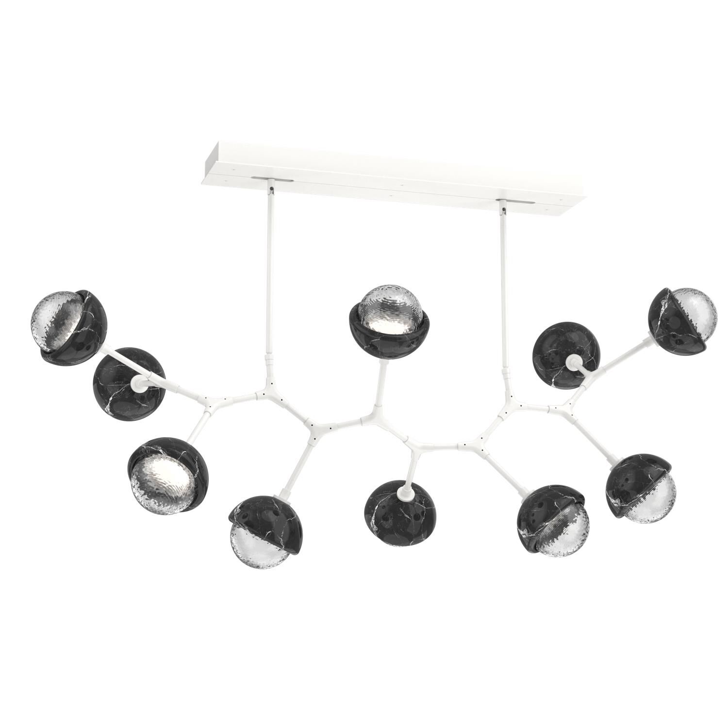 Shown in Salt White finish and Clear glass and Black Marble accent