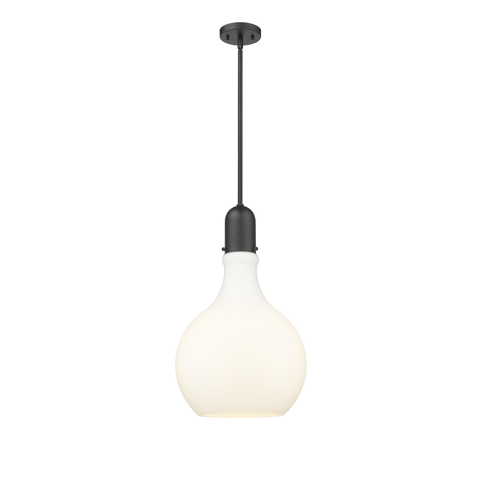 Shown in Matte Black finish and Matte White Cased Amherst glass and No Shade shade