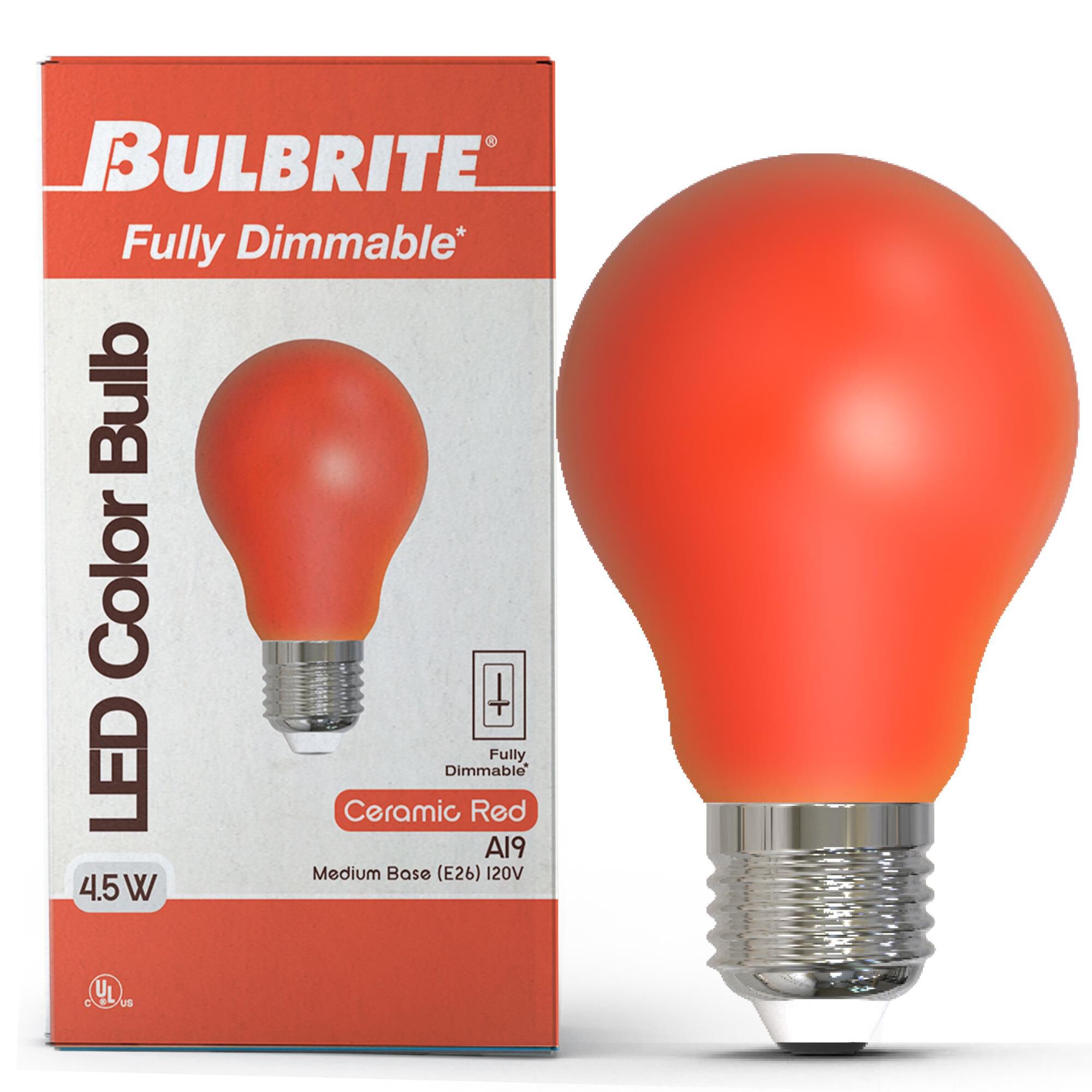 Ceramic Red A19 Base E26 LED Light Bulb,