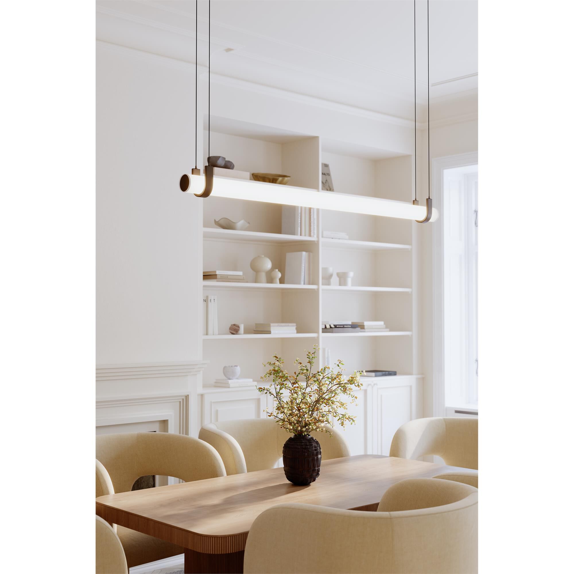 Shown in Dark Bronze finish and Etched Opal glass