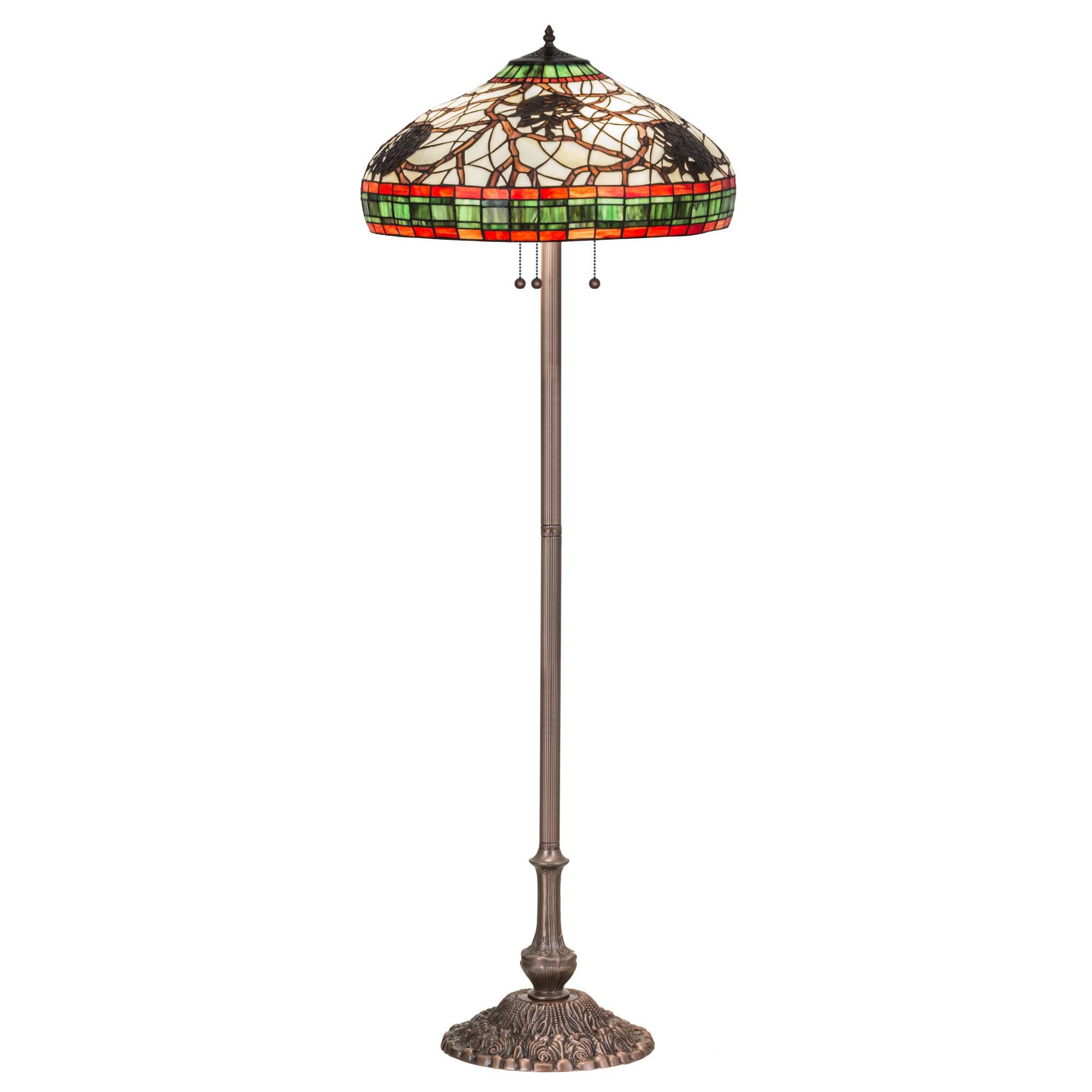 Burgundy Pinecone 61 Inch Floor Lamp by Meyda Lighting