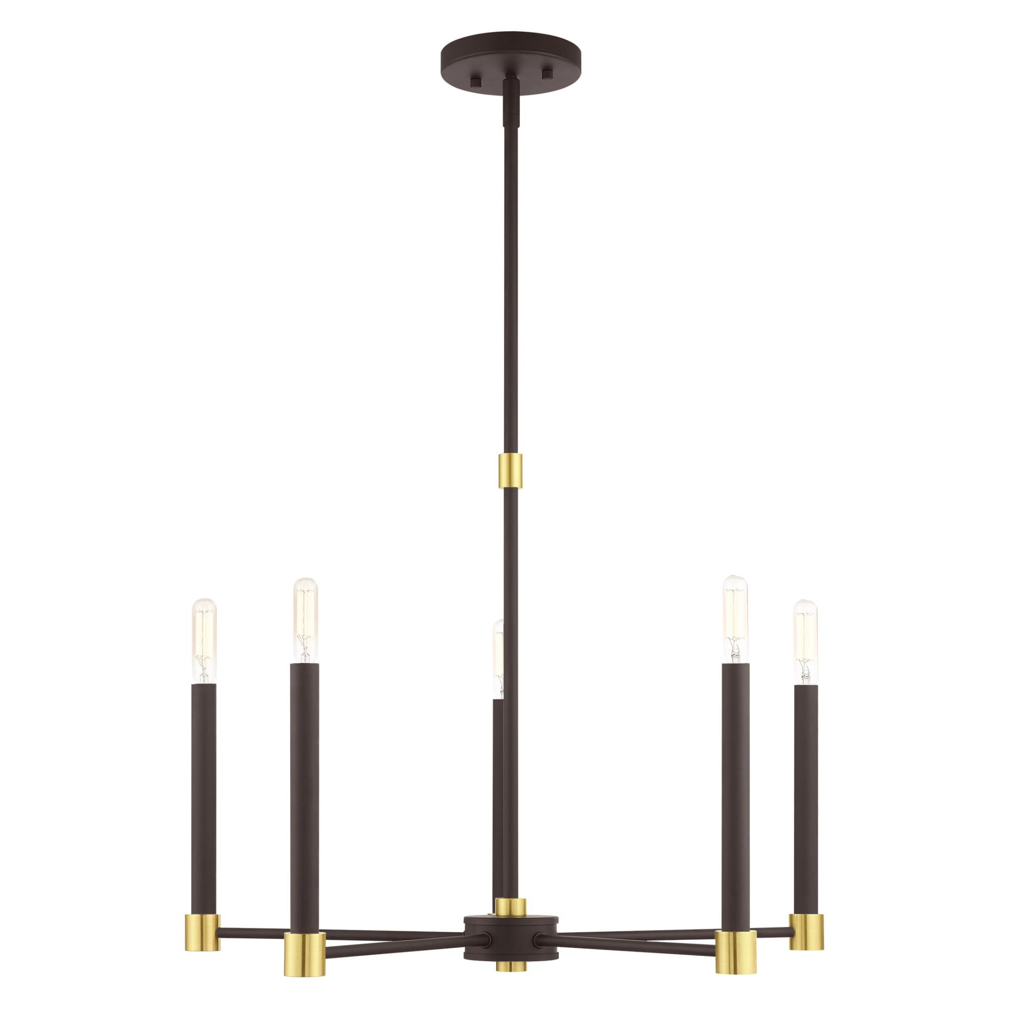 Shown in Bronze With Satin Brass Accents finish