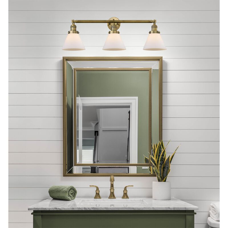 Bruno Marashlian Large Cone 32 Inch 3 Light Bath Vanity Light by Innovations Lighting