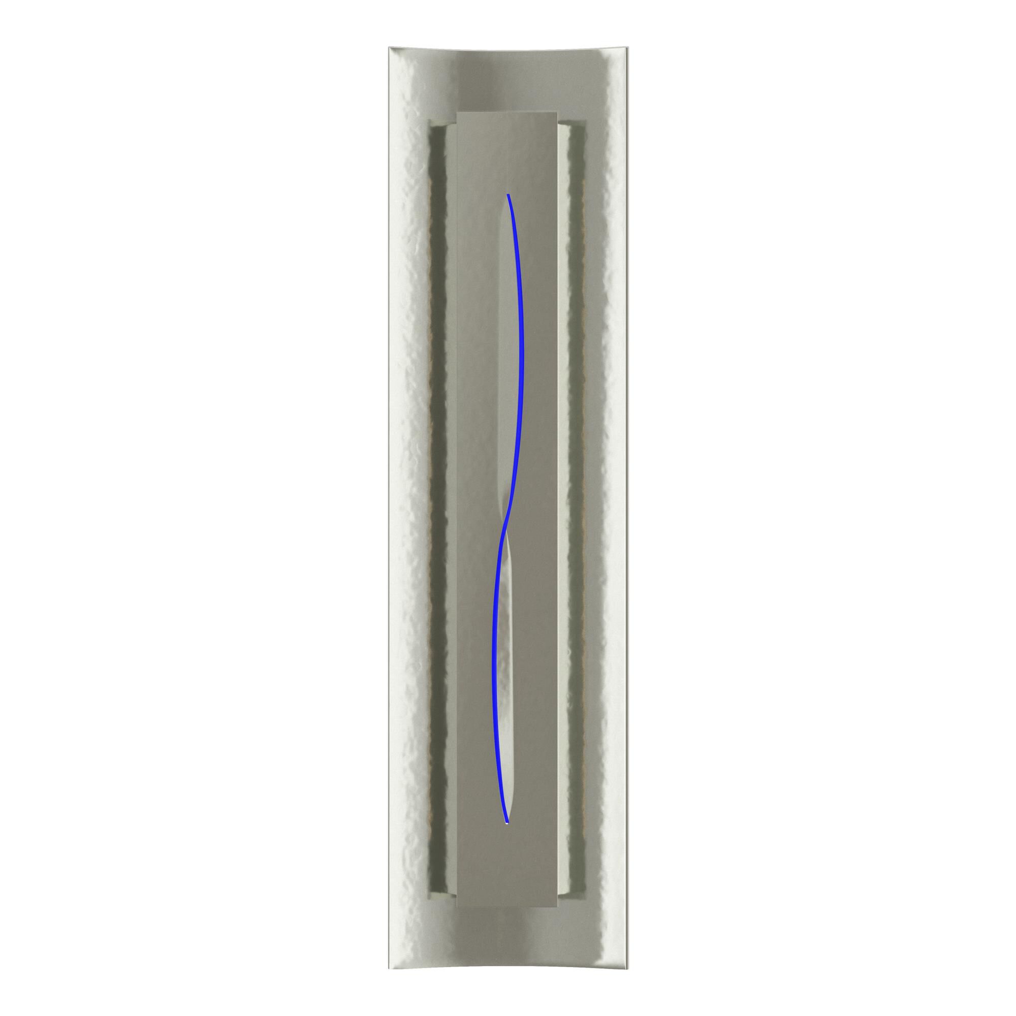 Shown in Sterling finish and Blue glass