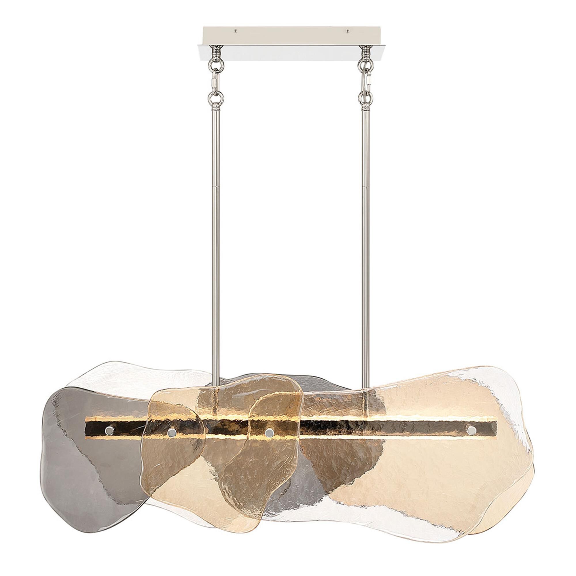 Shown in Polished Nickel finish and Mixed glass