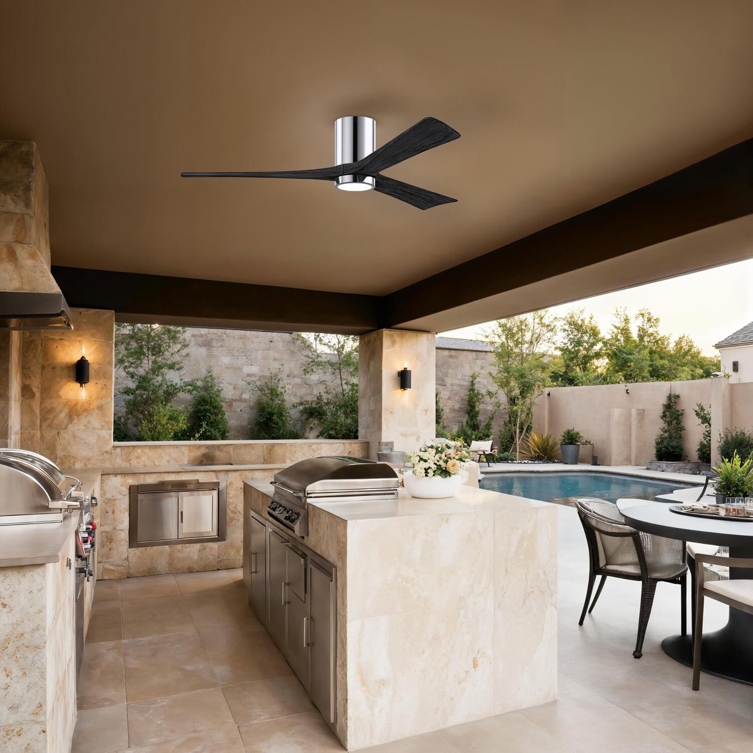 Irene 60 Inch Flush Mount Fan with Light Kit by Matthews Fan Company