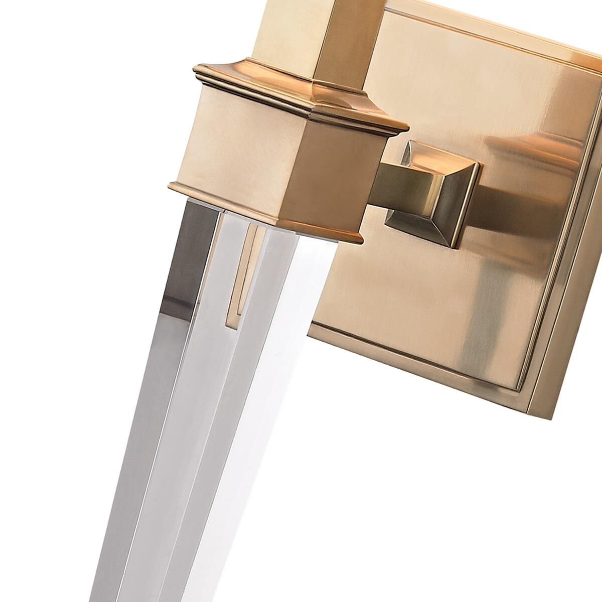 Shown in Aged Brass finish and White Silk shade